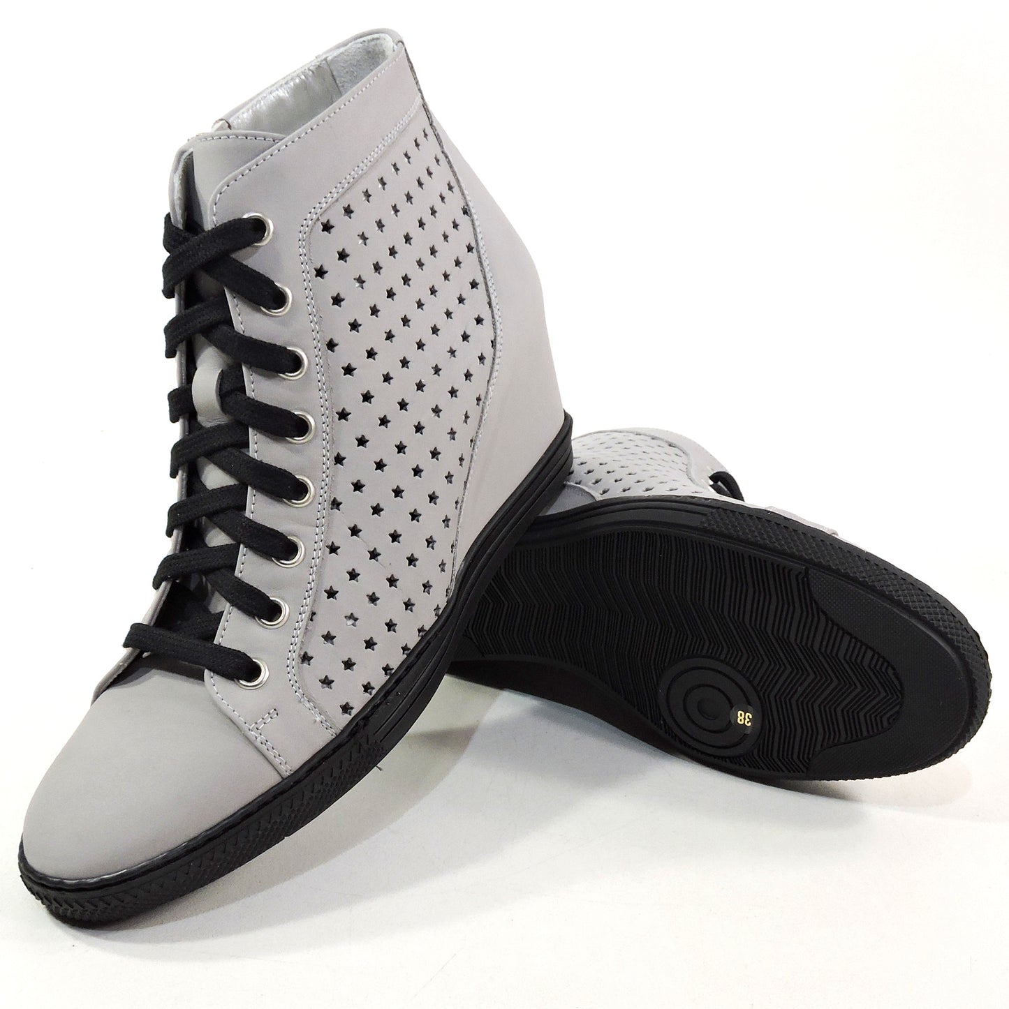 LUIGI TRAINI 🇮🇹 WOMEN'S GREY SUEDE COMFORT SUMMER WEDGE ANKLE BOOTIE