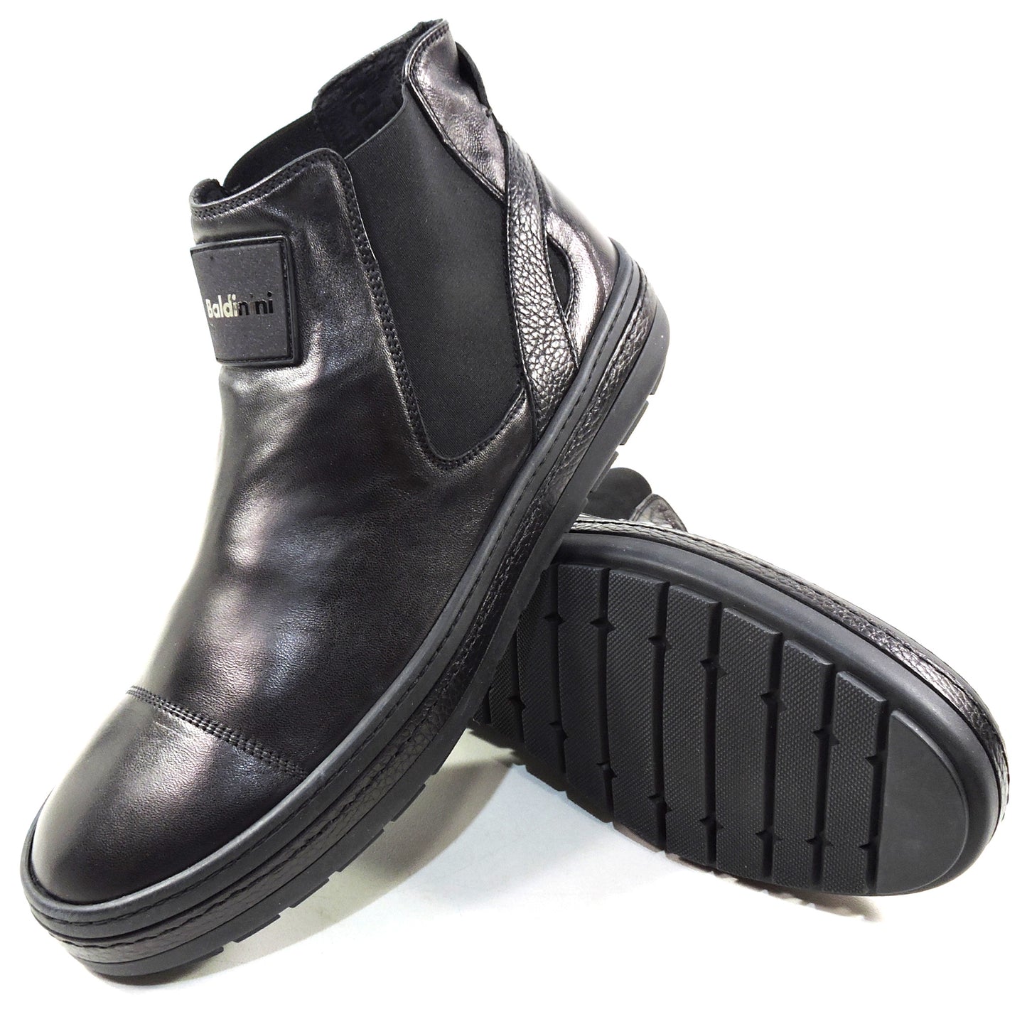 BALDININI ๐ฎ๐น MEN'S BLACK SOFT LEATHER COMFORT CHELSEA FLAT BOOTIE