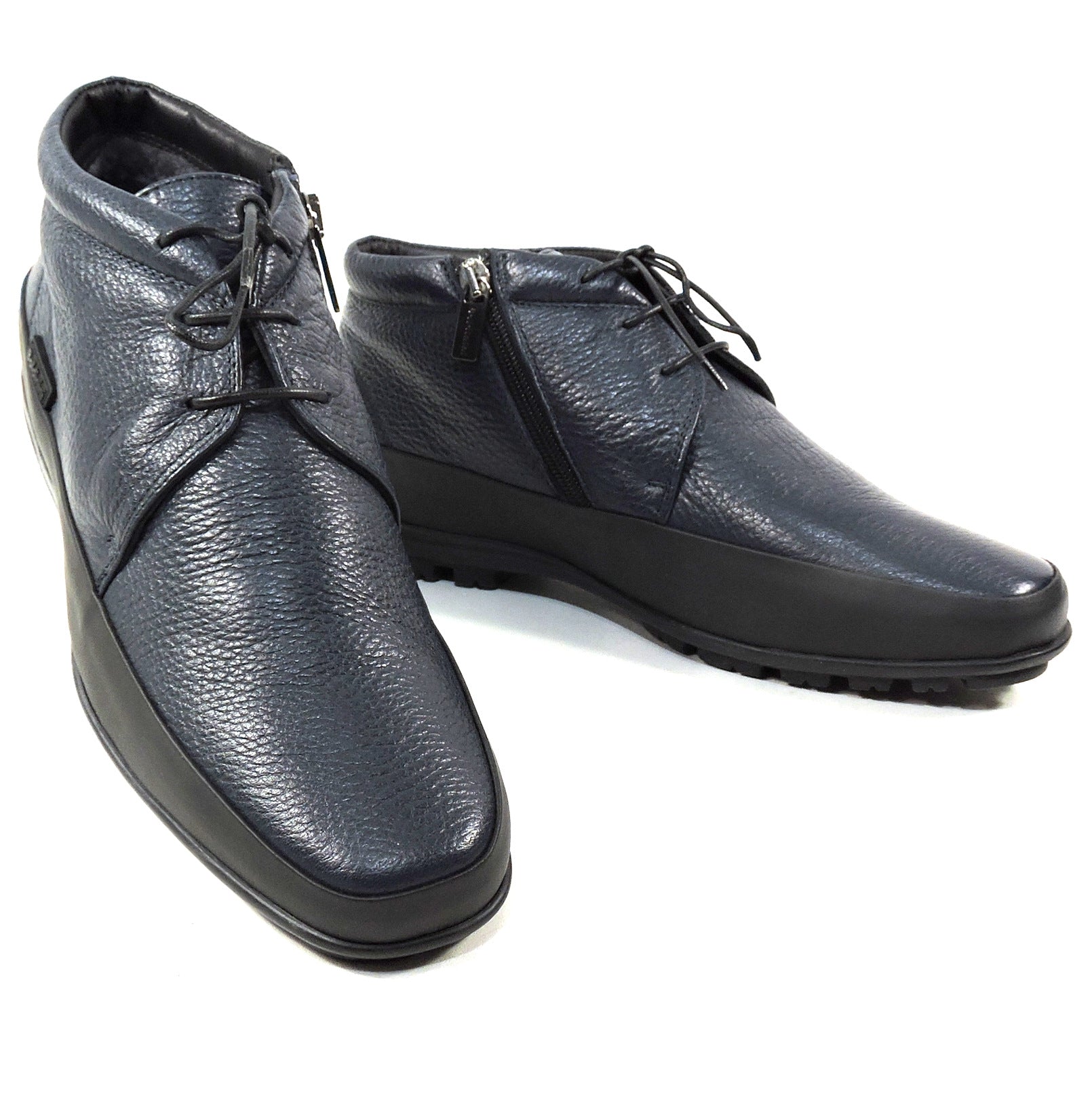 BALDININI MEN'S BLUE SOFT DEER LEATHER FUR LINING COMFORT WINTER BO Euro Shoes Emporium BALDININI MEN'S BLUE SOFT DEER LEATHER FUR LINING COMFORT WINTER BO Euro Shoes Emporium