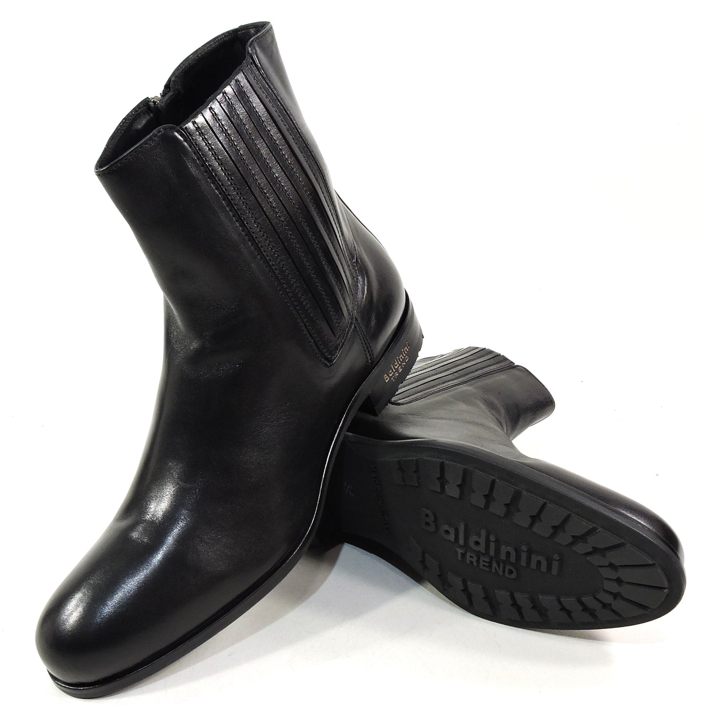 BALDININI 🇮🇹 WOMEN'S BLACK SOFT LEATHER FUR LINING WINTER BOOTIE