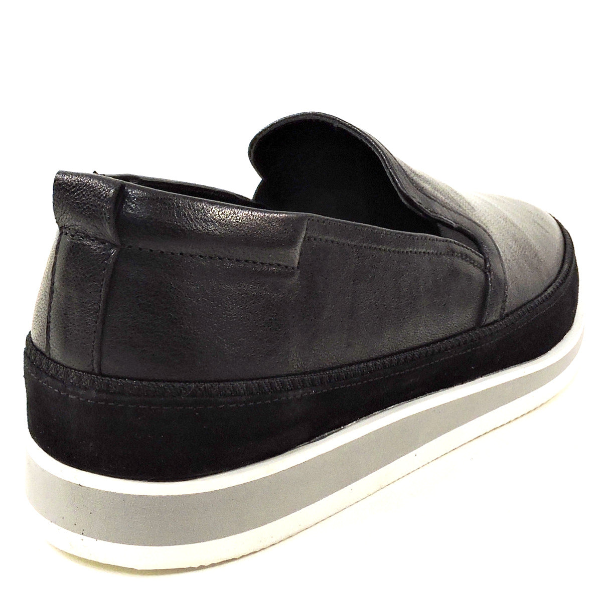 BALDININI 🇮🇹 MEN'S BLACK LEATHER & SUEDE COMFORT SUMMER LOAFERS