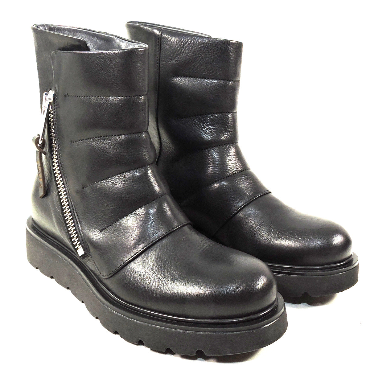 IXOS 🇮🇹 WOMEN'S BLACK SOFT LEATHER WINTER FASHION ANKLE BOOTIE