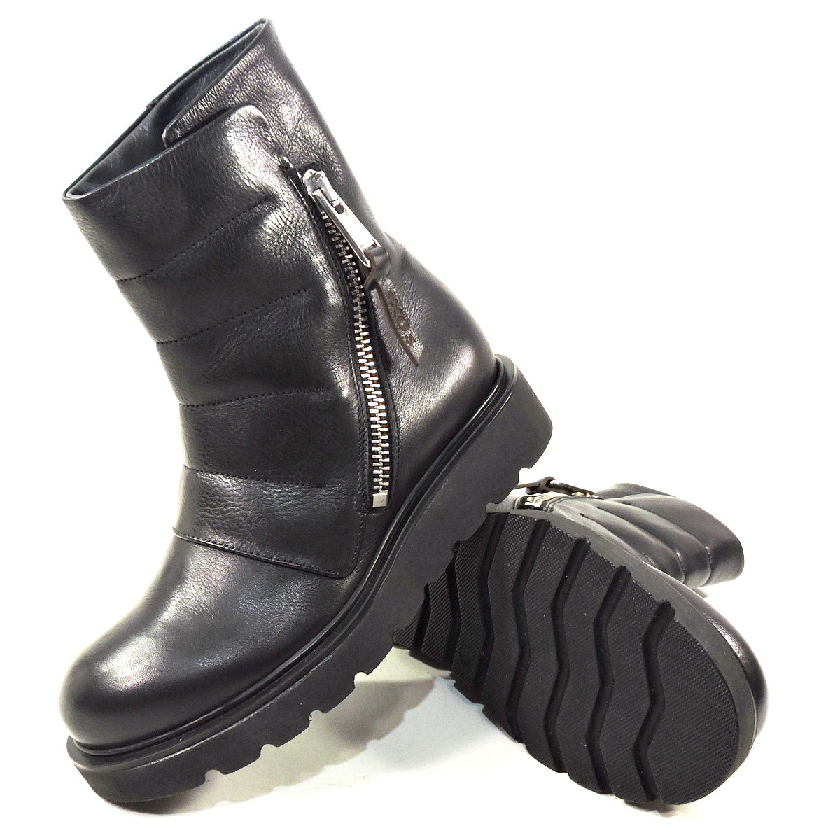 IXOS 🇮🇹 WOMEN'S BLACK SOFT LEATHER WINTER FASHION ANKLE BOOTIE