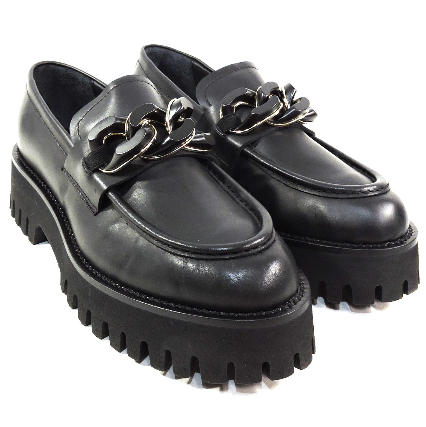 CASADEI ๐ฎ๐น WOMEN'S BLACK SOFT LEATHER COMFORT FASHION LOAFERS