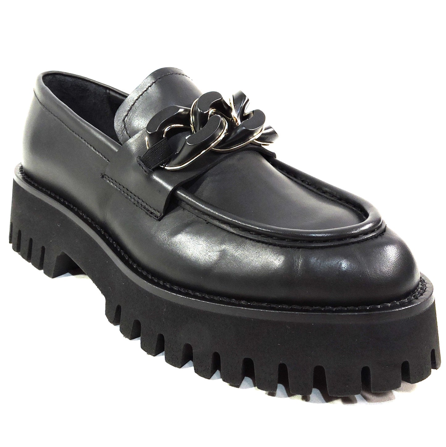 CASADEI ๐ฎ๐น WOMEN'S BLACK SOFT LEATHER COMFORT FASHION LOAFERS