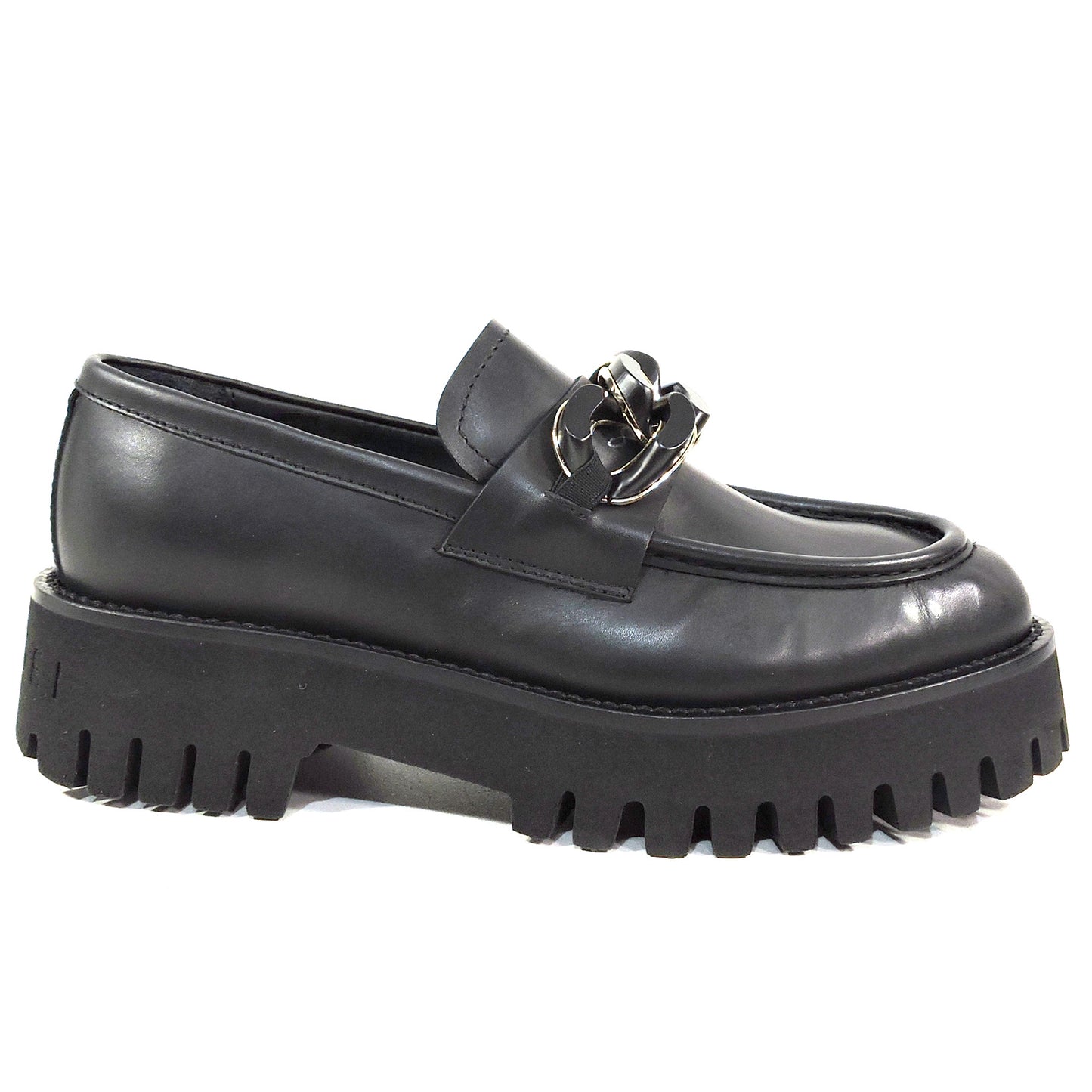 CASADEI ๐ฎ๐น WOMEN'S BLACK SOFT LEATHER COMFORT FASHION LOAFERS