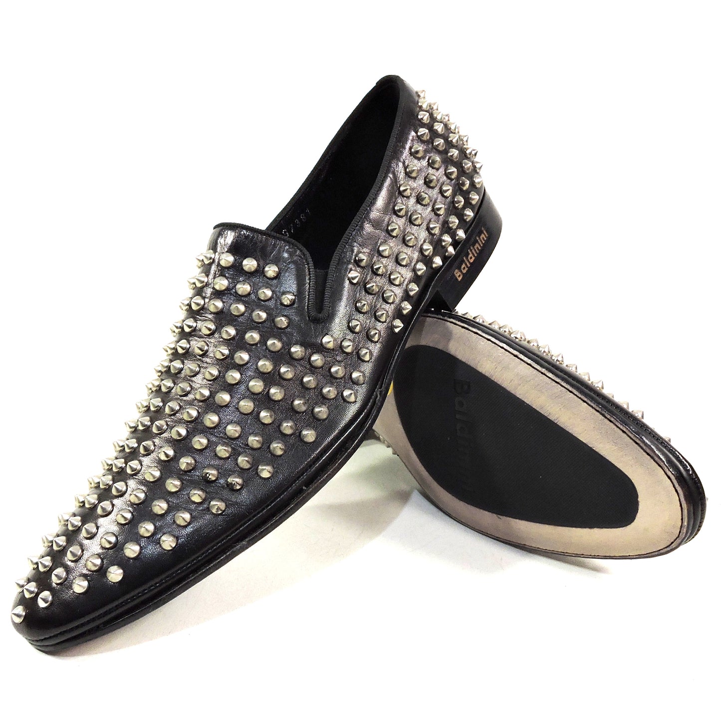 BALDININI 🇮🇹 MEN'S BLACK LEATHER COMFORT FASHION LOAFERS