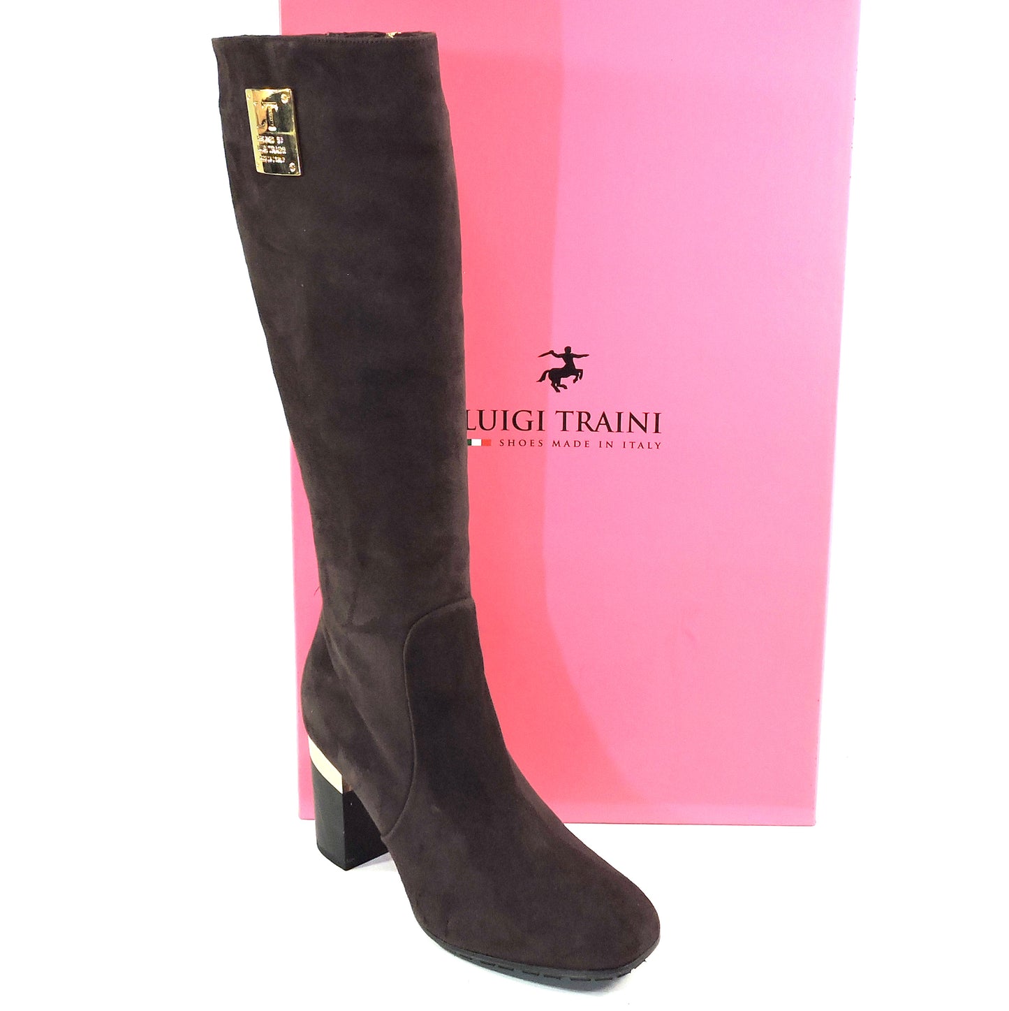 LUIGI TRAINI š®š¹ WOMEN'S SOFT BROWN SUEDE COMFORT WINTER HIGHT BOOTS