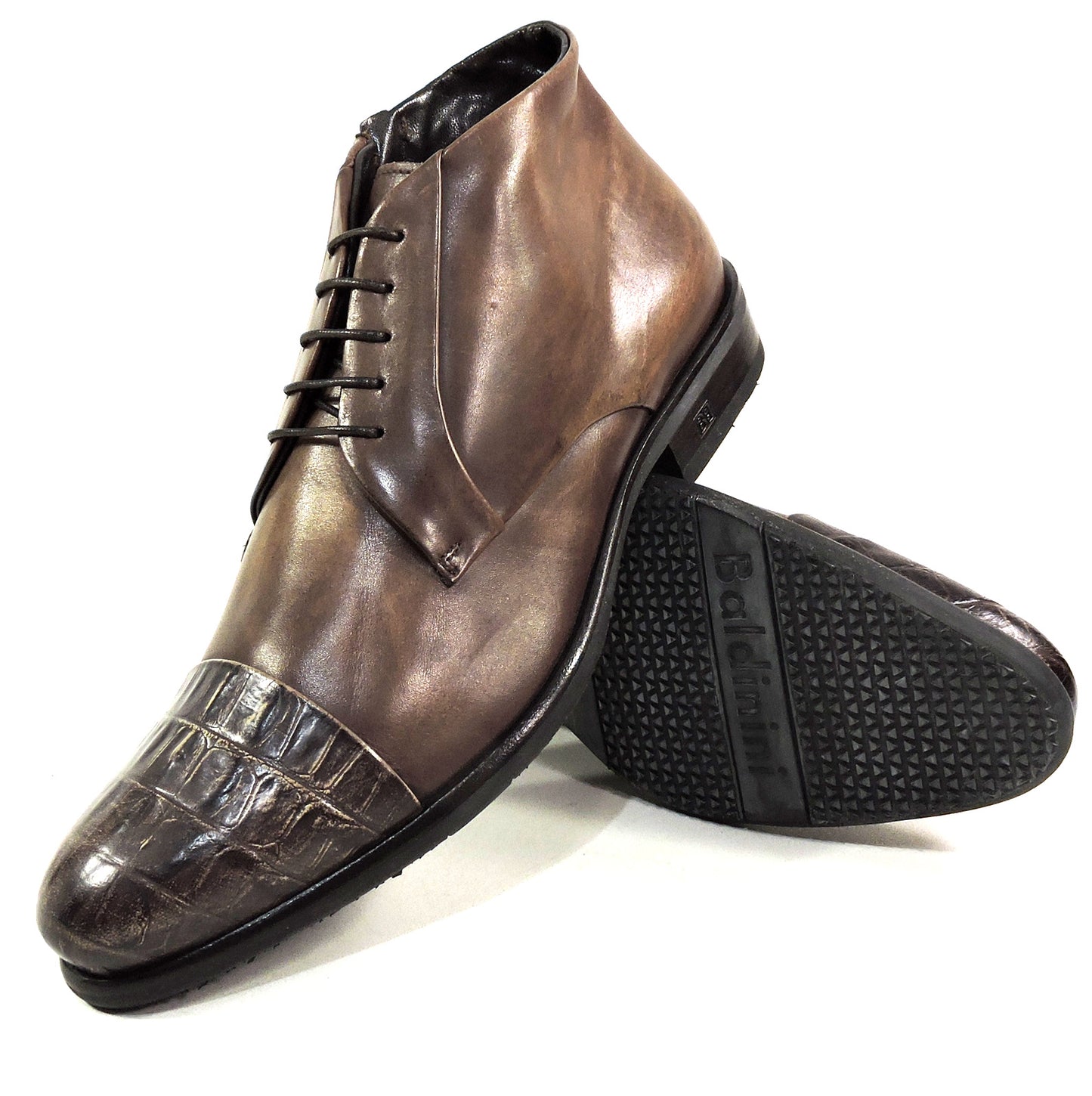 BALDININI ๐ฎ๐น MEN'S BROWN SOFT LEATHER WINTER COMFORT BOOTIE