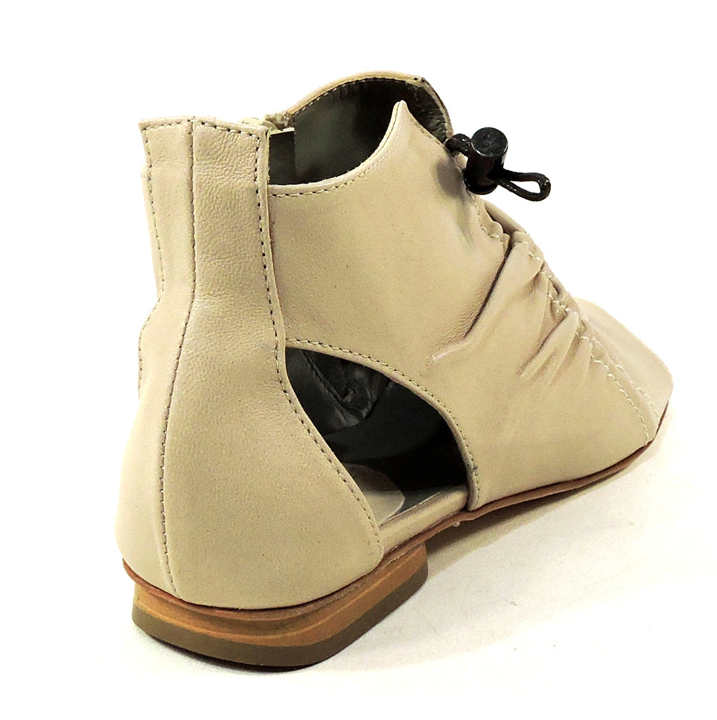 IXOS 🇮🇹 WOMEN'S BEIGE SOFT LEATHER SUMMER FASHION ANKLE BOOTIE BOUTIQUE