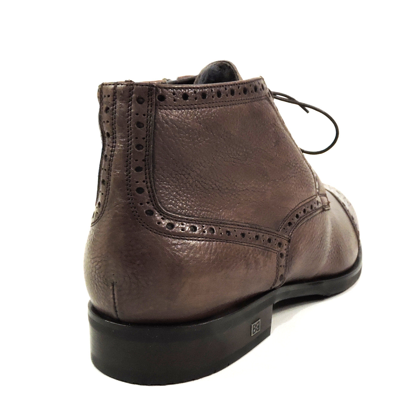 BALDININI ๐ฎ๐น MEN'S BROWN SOFT LEATHER WINTER FUR LINING COMFORT OXFORD BOOTIE