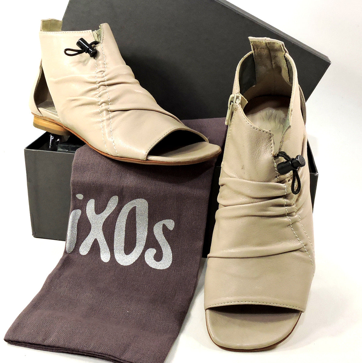 IXOS 🇮🇹 WOMEN'S BEIGE SOFT LEATHER SUMMER FASHION ANKLE BOOTIE BOUTIQUE