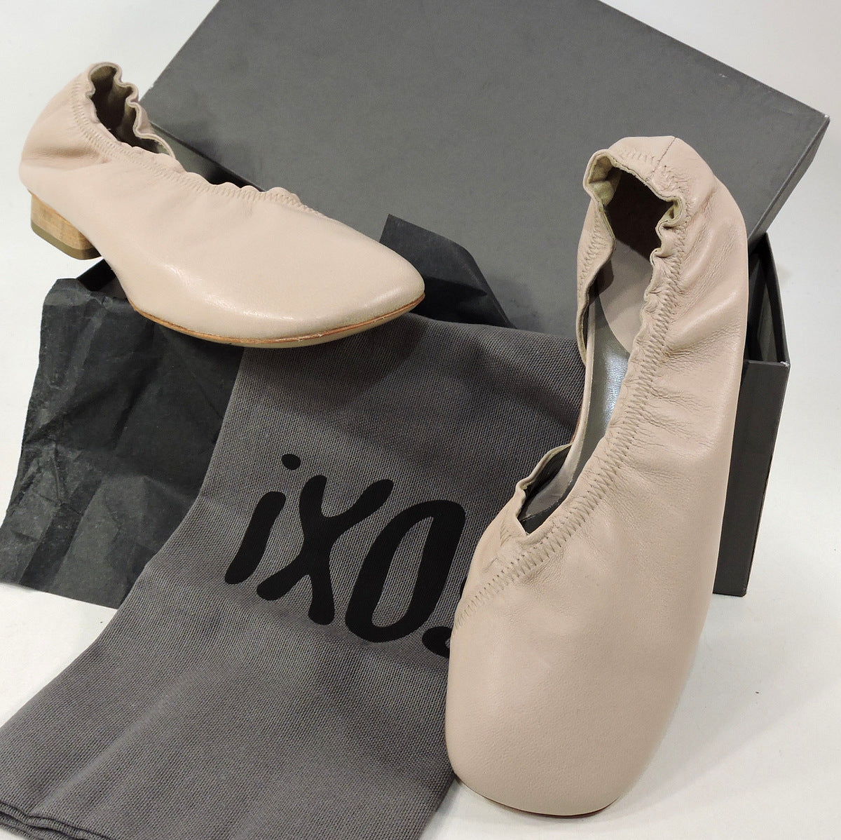 IXOS 🇮🇹 WOMEN'S BEIGE SOFT LEATHER COMFORT FASHION BALET LOAFERS