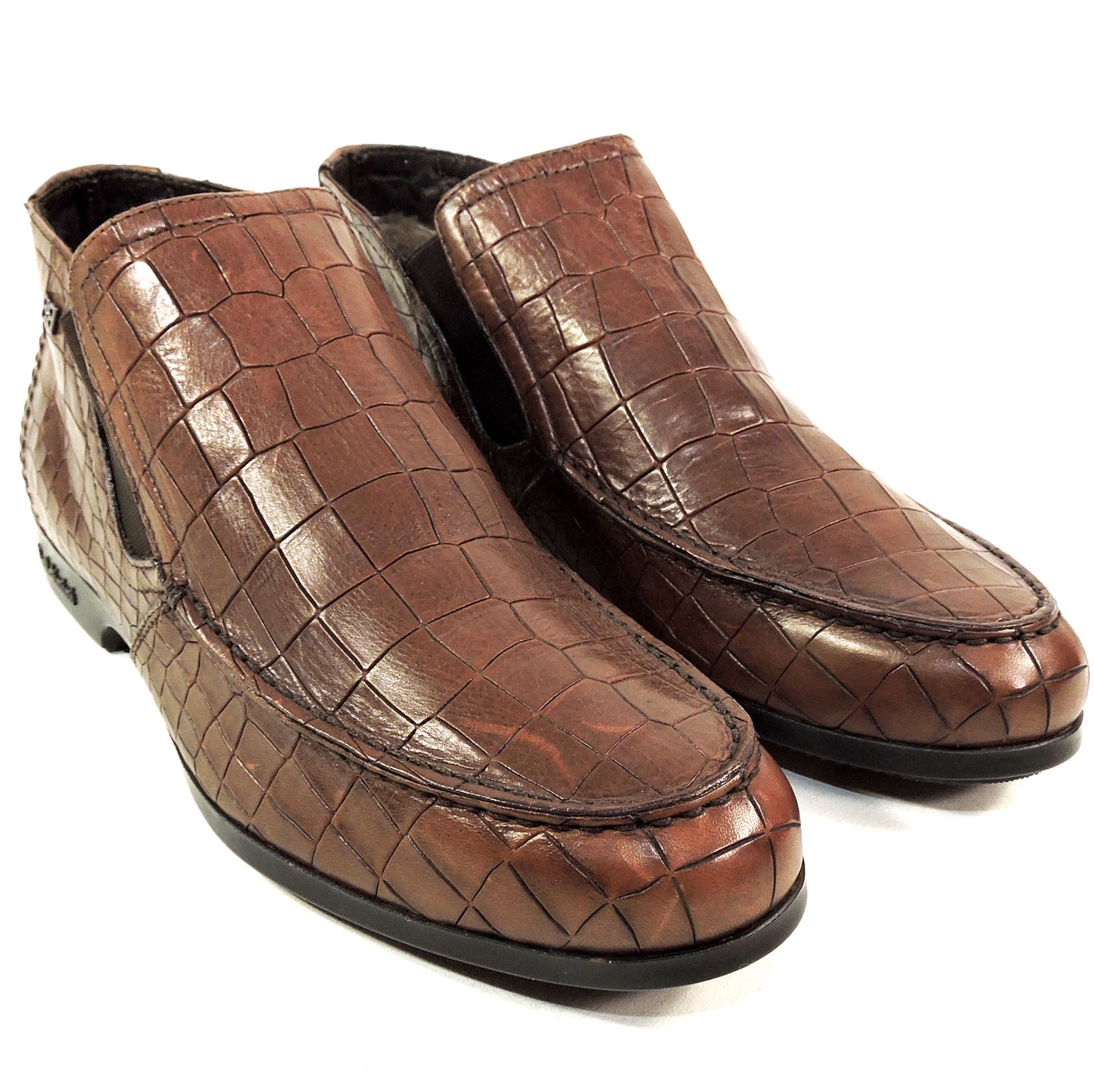 BALDININI ๐ฎ๐น MEN'S BROWN SOFT LEATHER WINTER FUR LINING CHELSEA BOOTIE