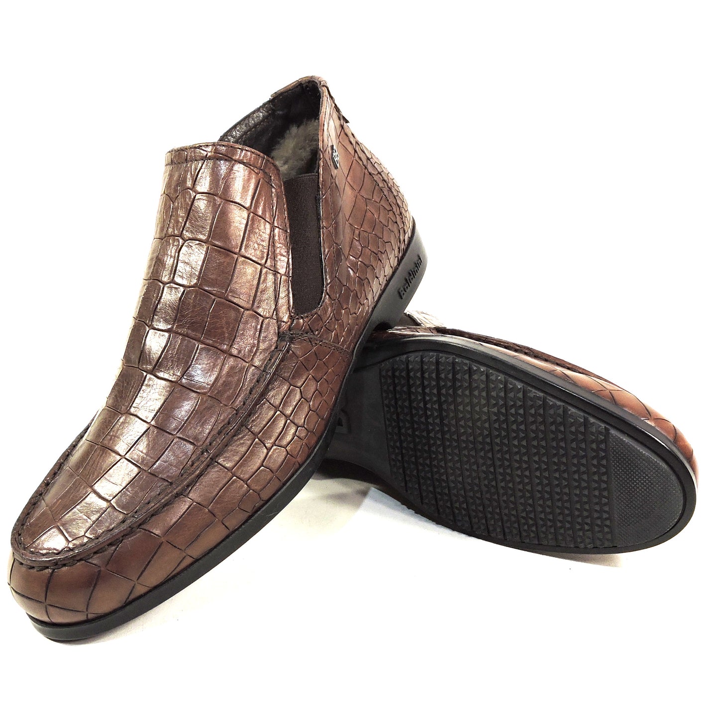 BALDININI ๐ฎ๐น MEN'S BROWN SOFT LEATHER WINTER FUR LINING CHELSEA BOOTIE