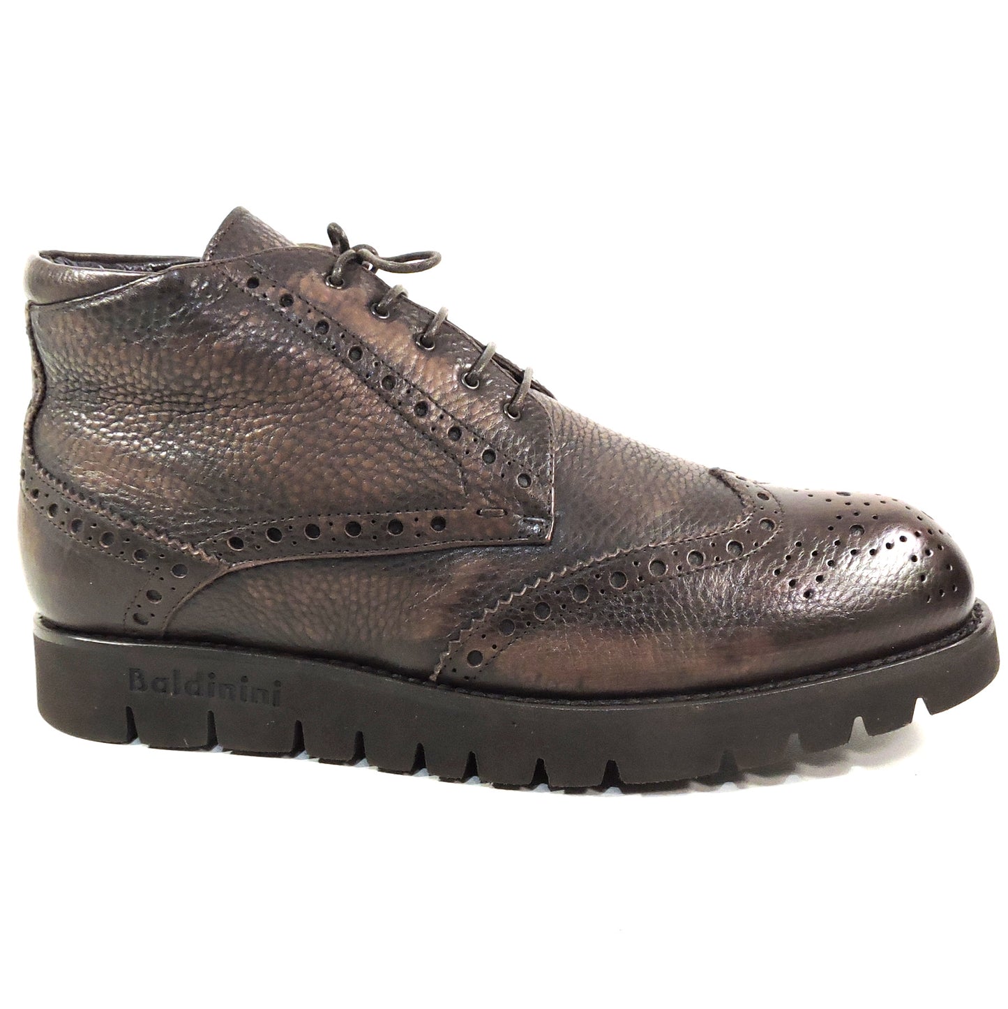 BALDININI ๐ฎ๐น MEN'S BROWN SOFT LEATHER WINTER FUR LINING FLAT BOOTIE