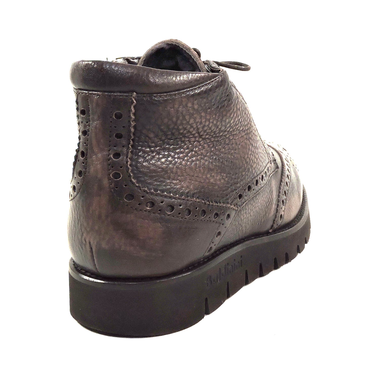 BALDININI ๐ฎ๐น MEN'S BROWN SOFT LEATHER WINTER FUR LINING FLAT BOOTIE