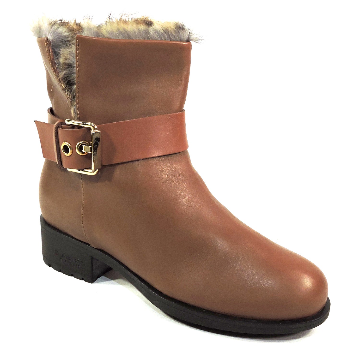BALDININI 🇮🇹 WOMEN'S SOFT BROWN LEATHER FUR LINING WINTER CHELSEA BOOTS