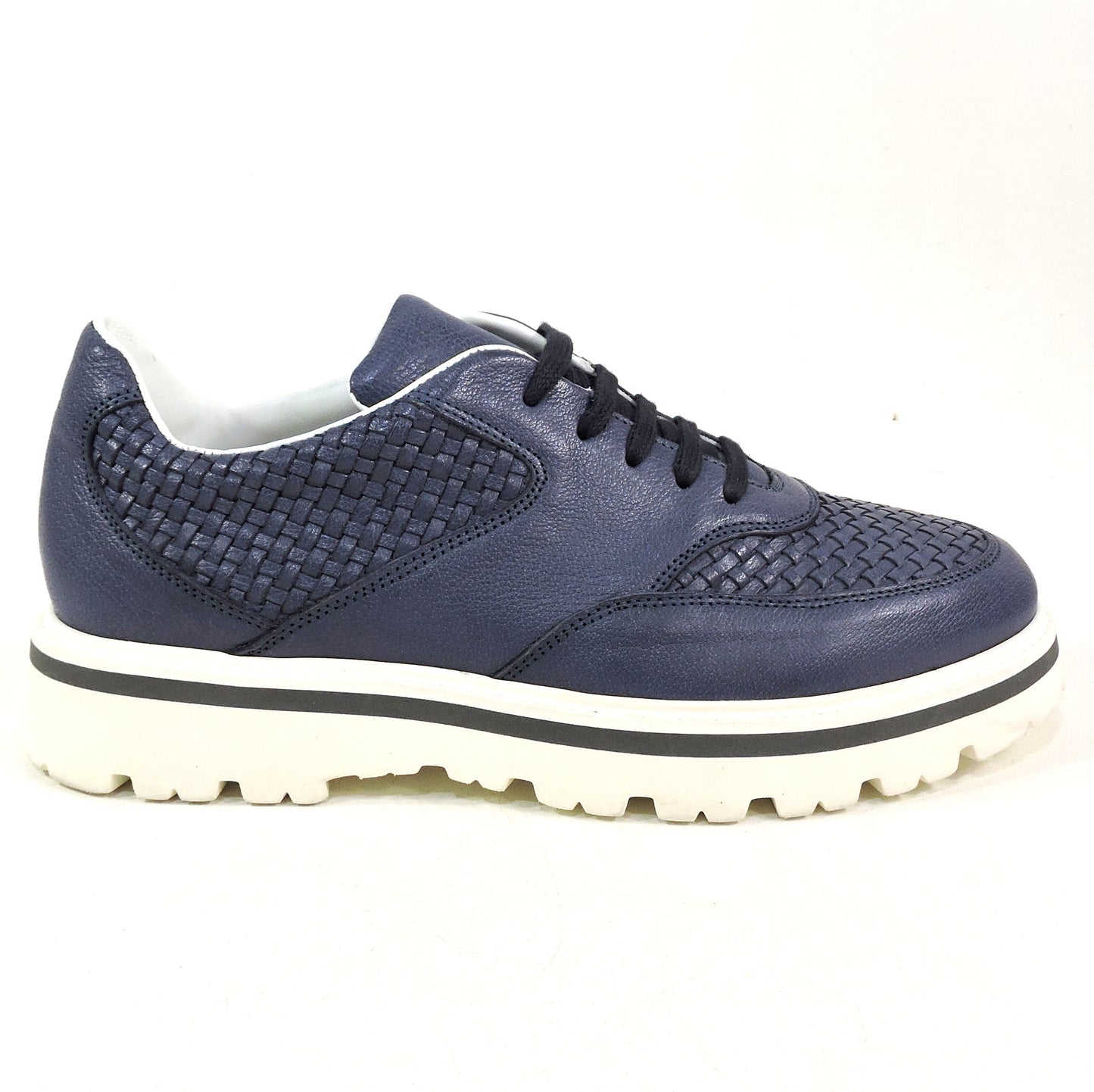 ALBERTO CICCIOLI 🇮🇹 MEN'S BLUE SOFT LEATHER COMFORT SUMMER SNEAKERS 43 eu