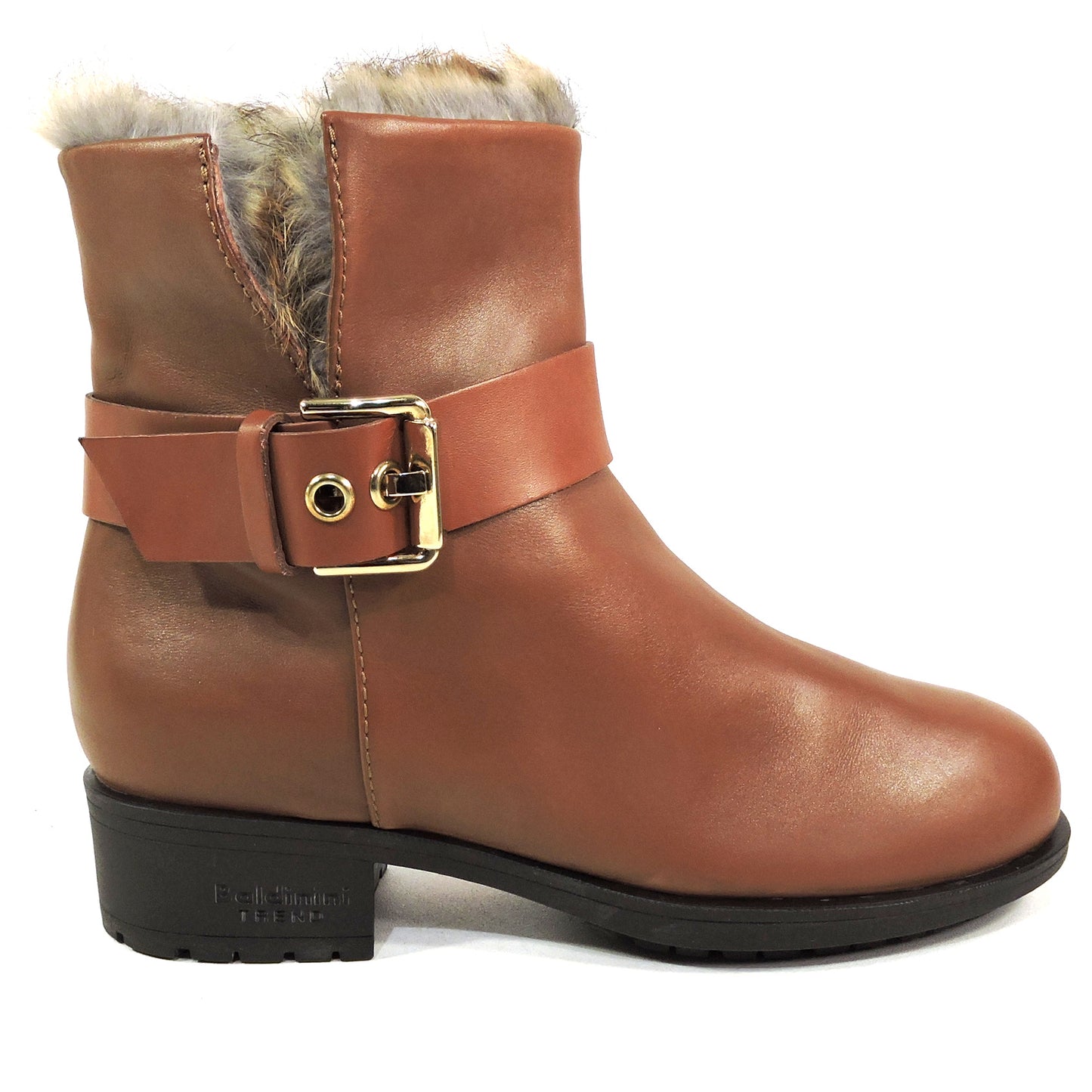 BALDININI 🇮🇹 WOMEN'S SOFT BROWN LEATHER FUR LINING WINTER CHELSEA BOOTS