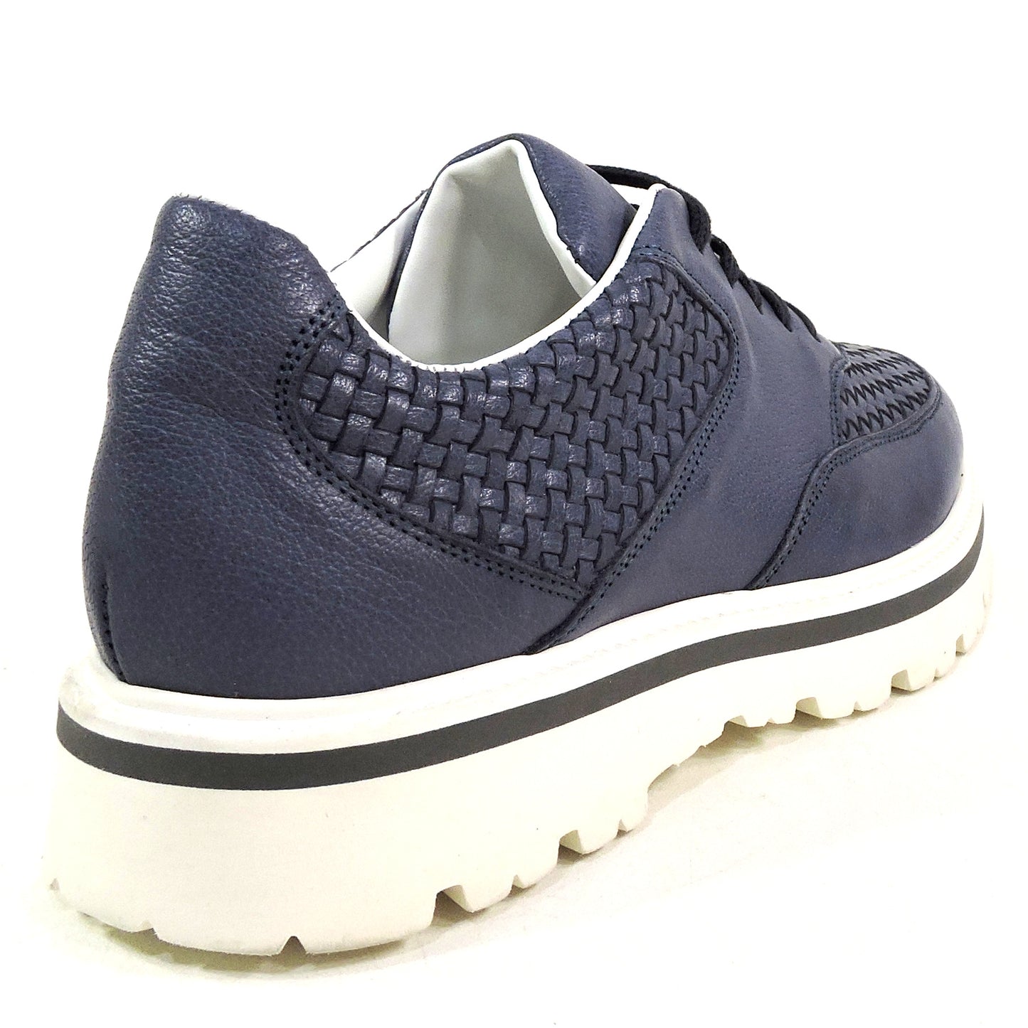 ALBERTO CICCIOLI 🇮🇹 MEN'S BLUE SOFT LEATHER COMFORT SUMMER SNEAKERS 43 eu
