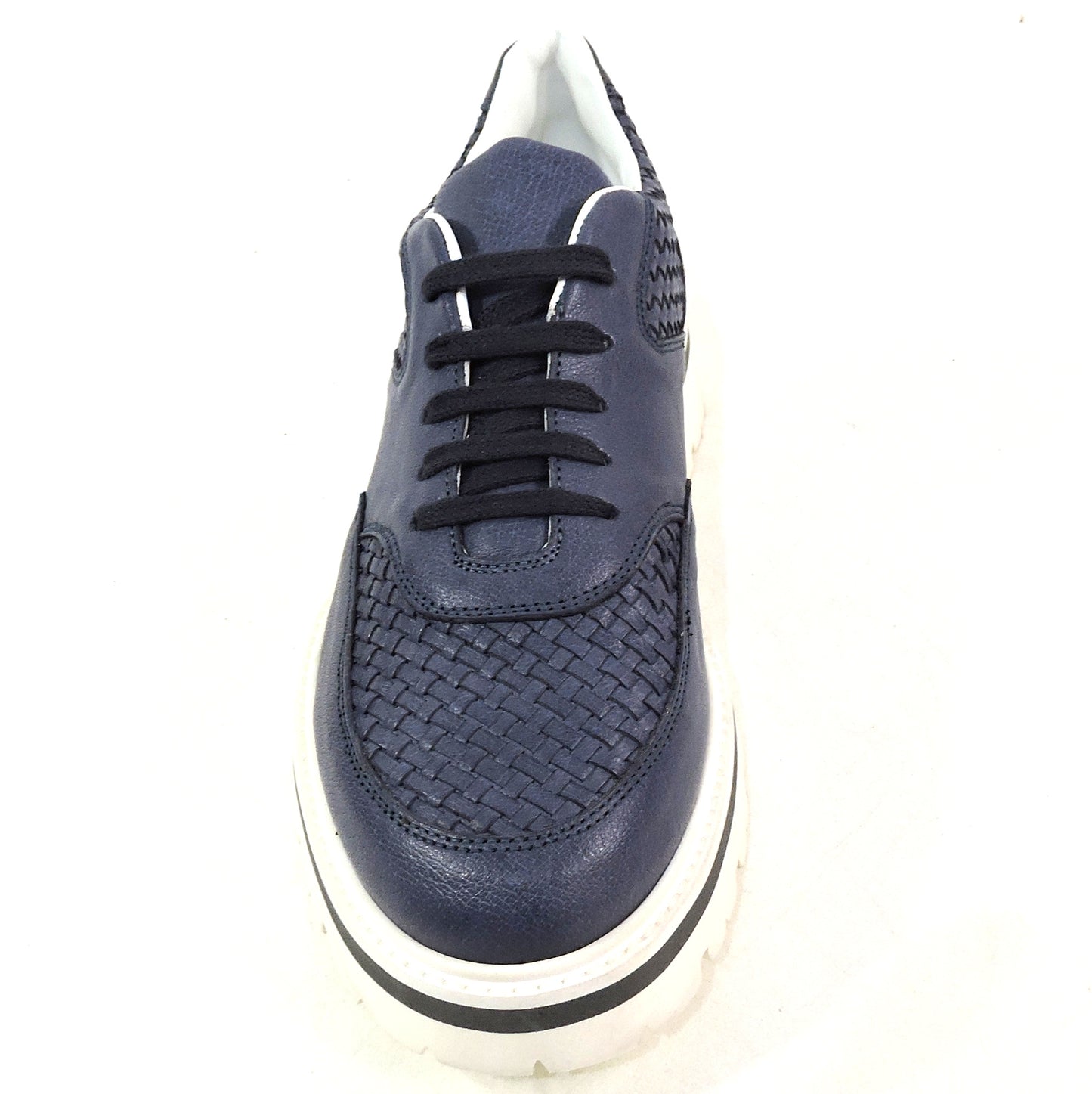 ALBERTO CICCIOLI 🇮🇹 MEN'S BLUE SOFT LEATHER COMFORT SUMMER SNEAKERS 43 eu