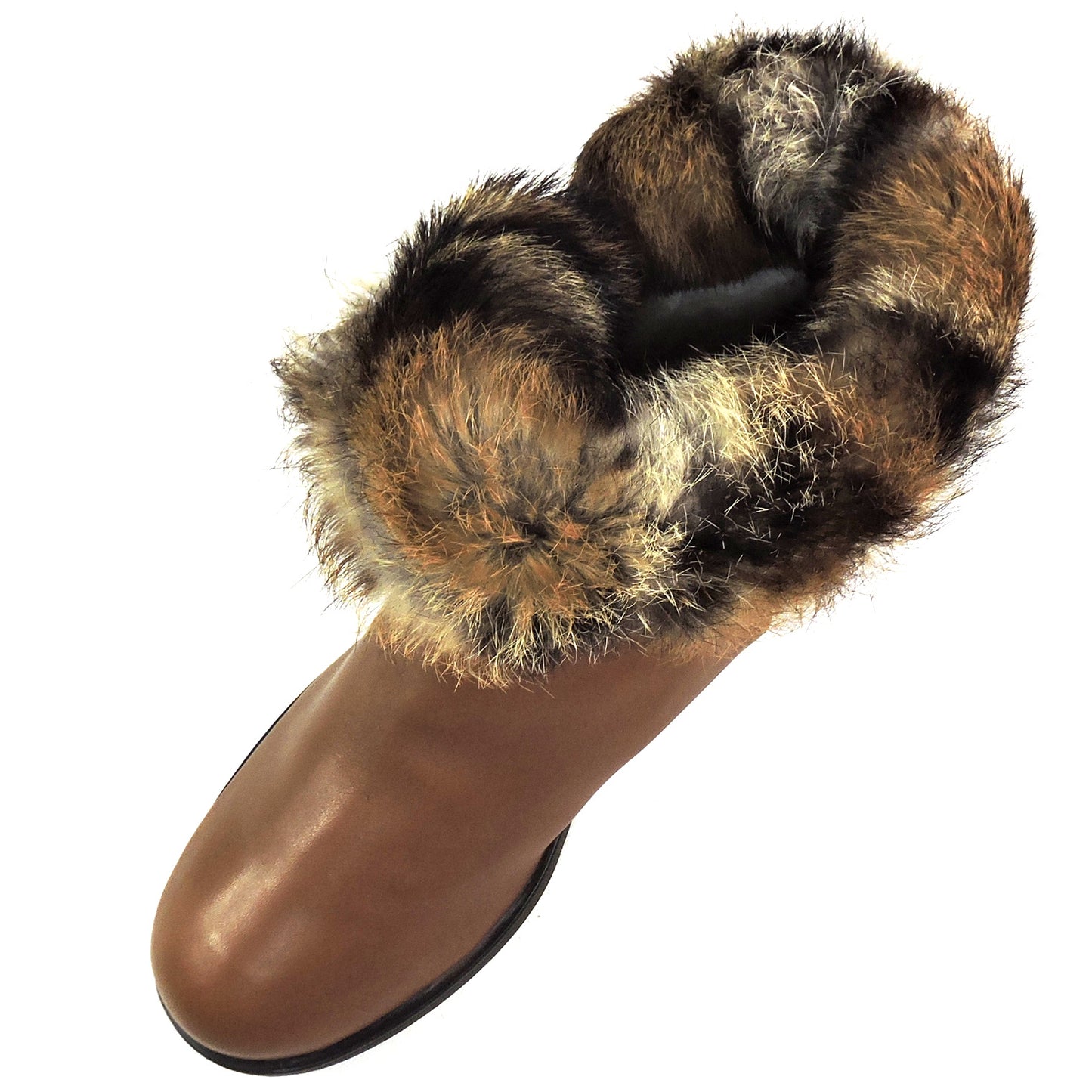 BALDININI 🇮🇹 WOMEN'S SOFT BROWN LEATHER FUR LINING WINTER CHELSEA BOOTS