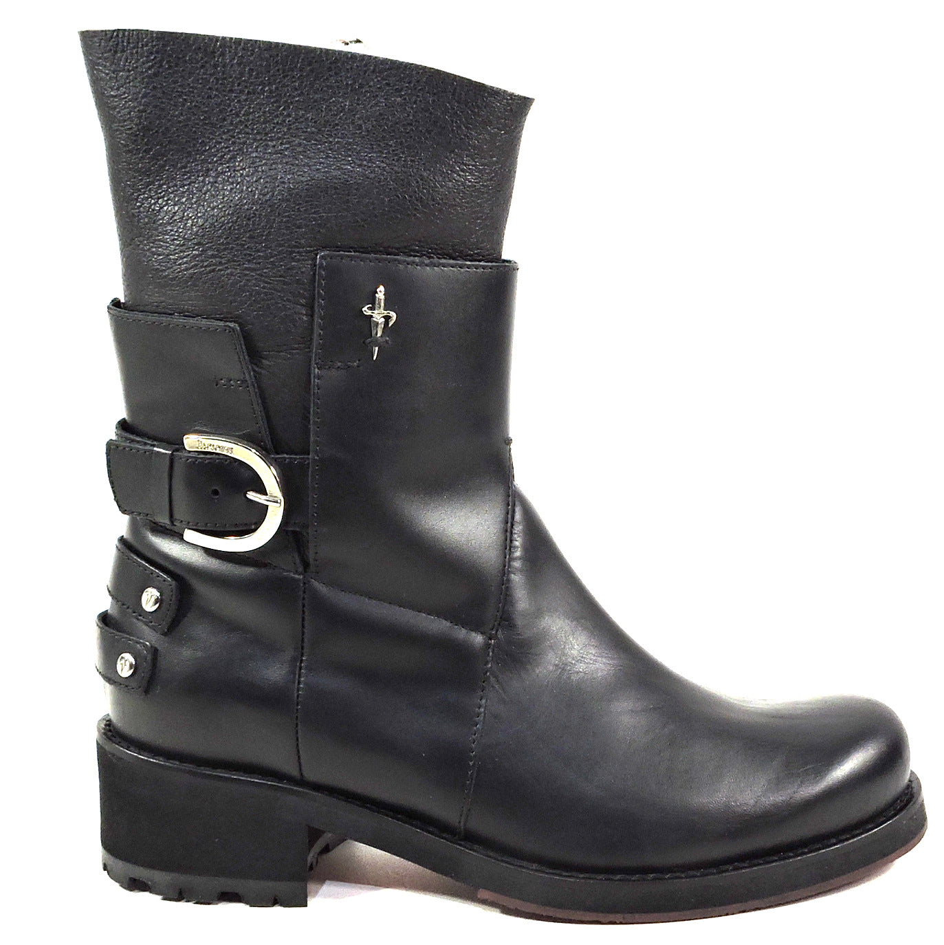 CESARE PACIOTTI 4 US ๐ฎ๐น WOMEN'S BLACK SOFT LEATHER FUR LINING BOOTS