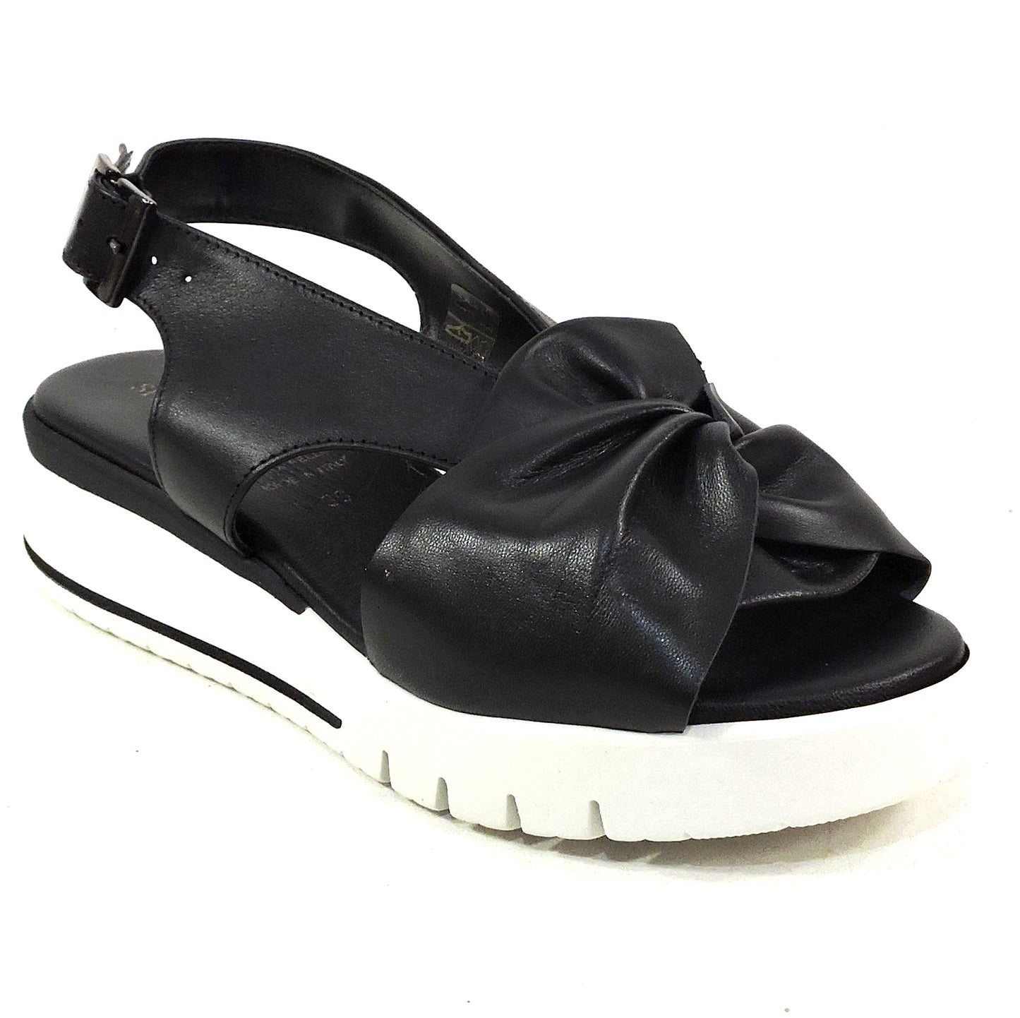 SPACE MODA BY REPO 🇮🇹 WOMEN'S BLACK SOFT LEATHER COMFORT SUMMER FLAT SANDALS