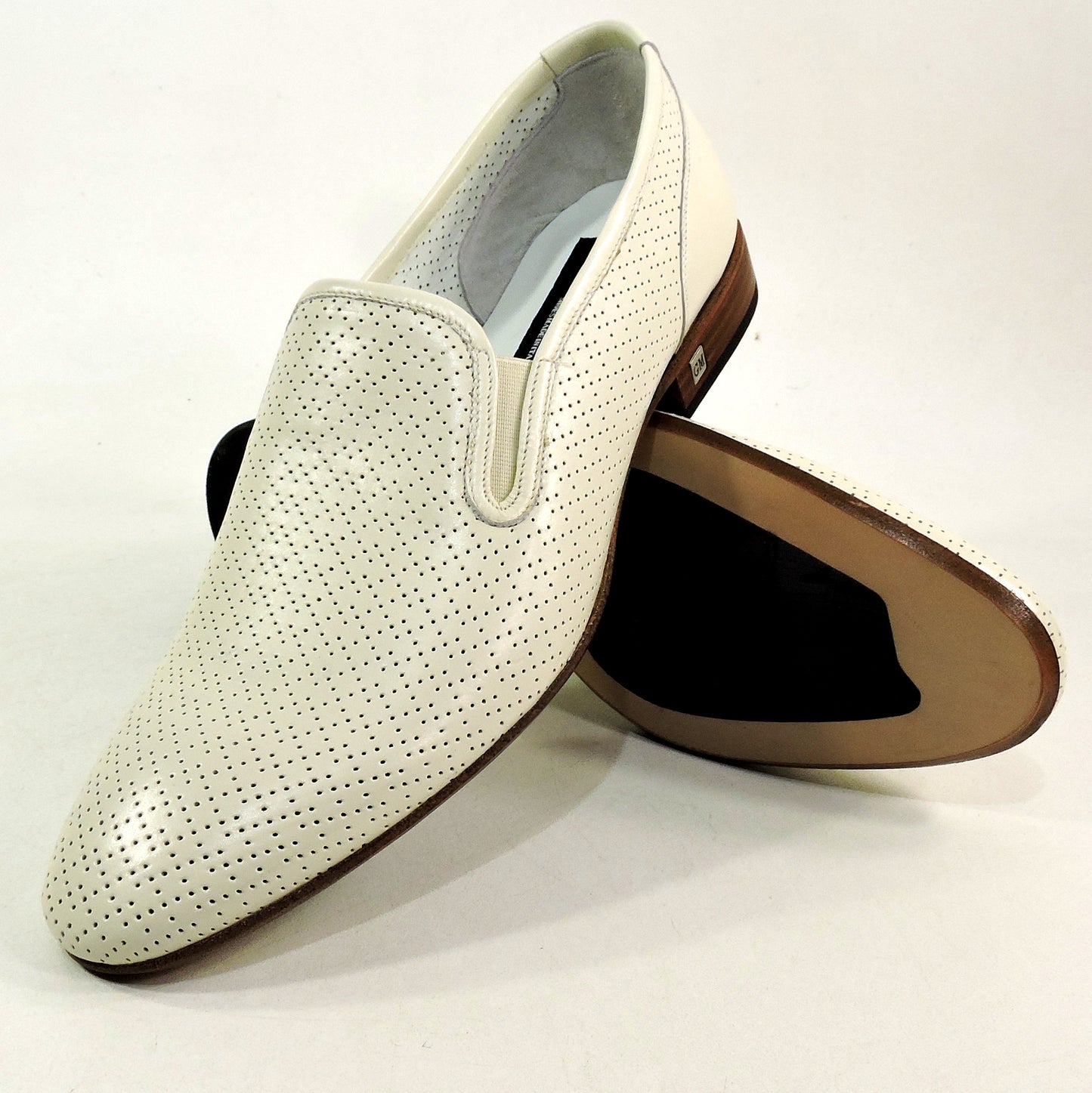 GOODMAN 🇮🇹 MEN'S OFF-WHITE SOFT LEATHER COMFORT SUMMER LOAFERS
