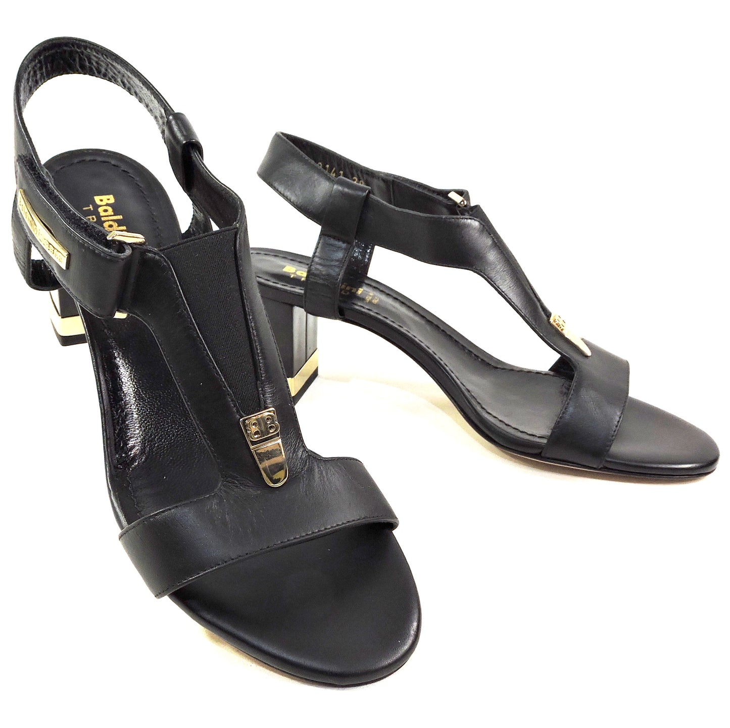 BALDININI 🇮🇹 WOMEN'S BLACK SOFT LEATHER COMFORT FASHION SANDALS