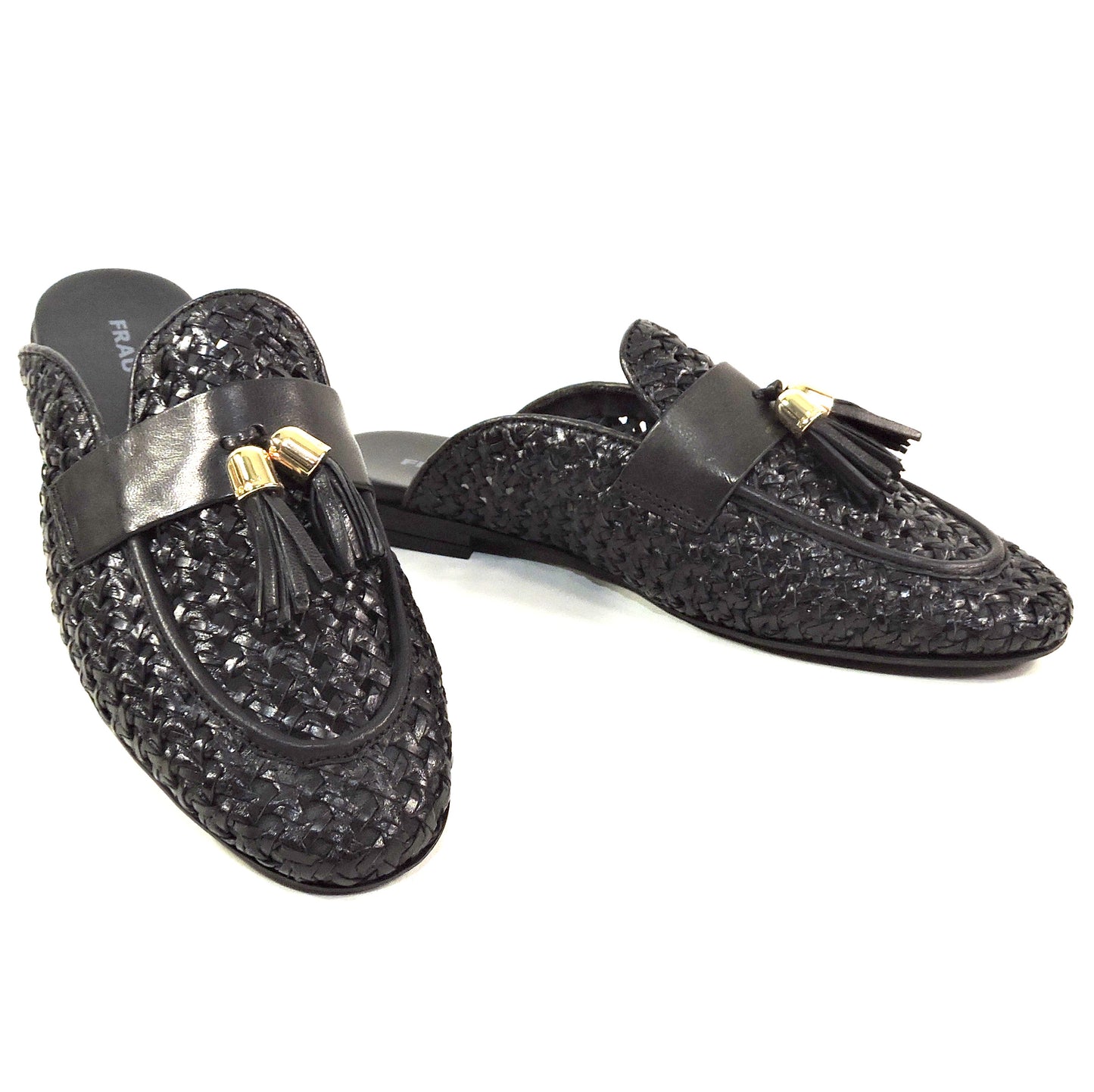 FRAU 🇮🇹 WOMEN'S VERY SOFT! BLACK LEATHER COMFORT SUMMER FASHION MULES