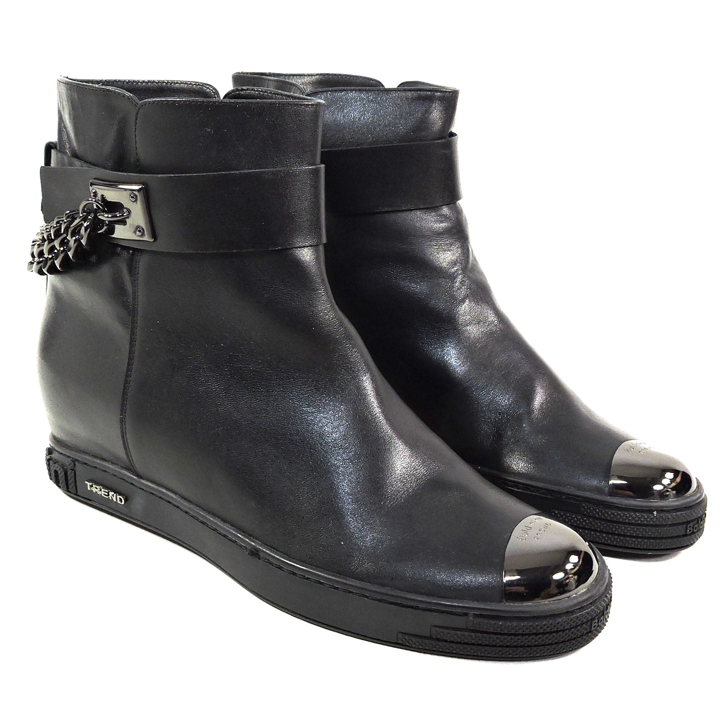 BALDININI ๐ฎ๐น WOMEN'S BLACK SOFT LEATHER COMFORT CHELSEA BOOTIE