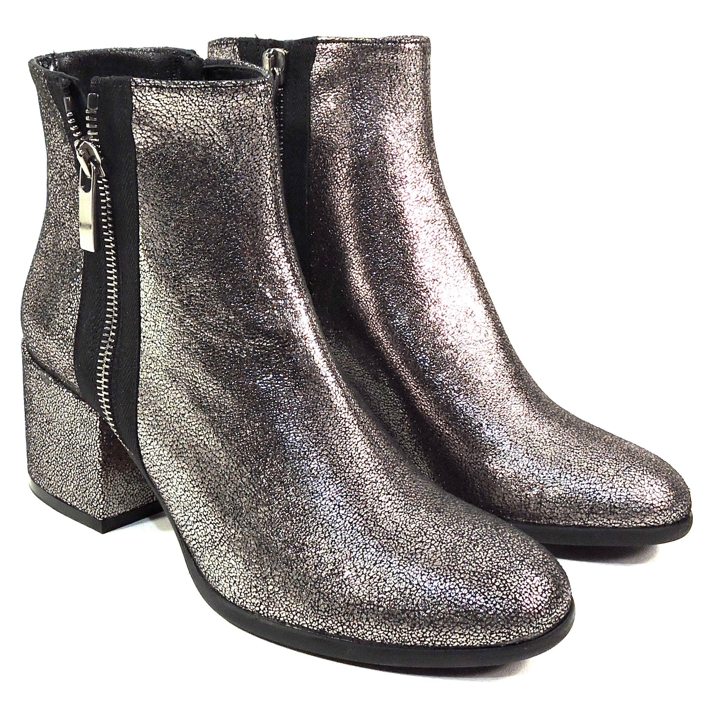 ROGAN 🇮🇹 WOMEN'S SOFT SILVER SUEDE COMFORT ANKLE BOOTIE
