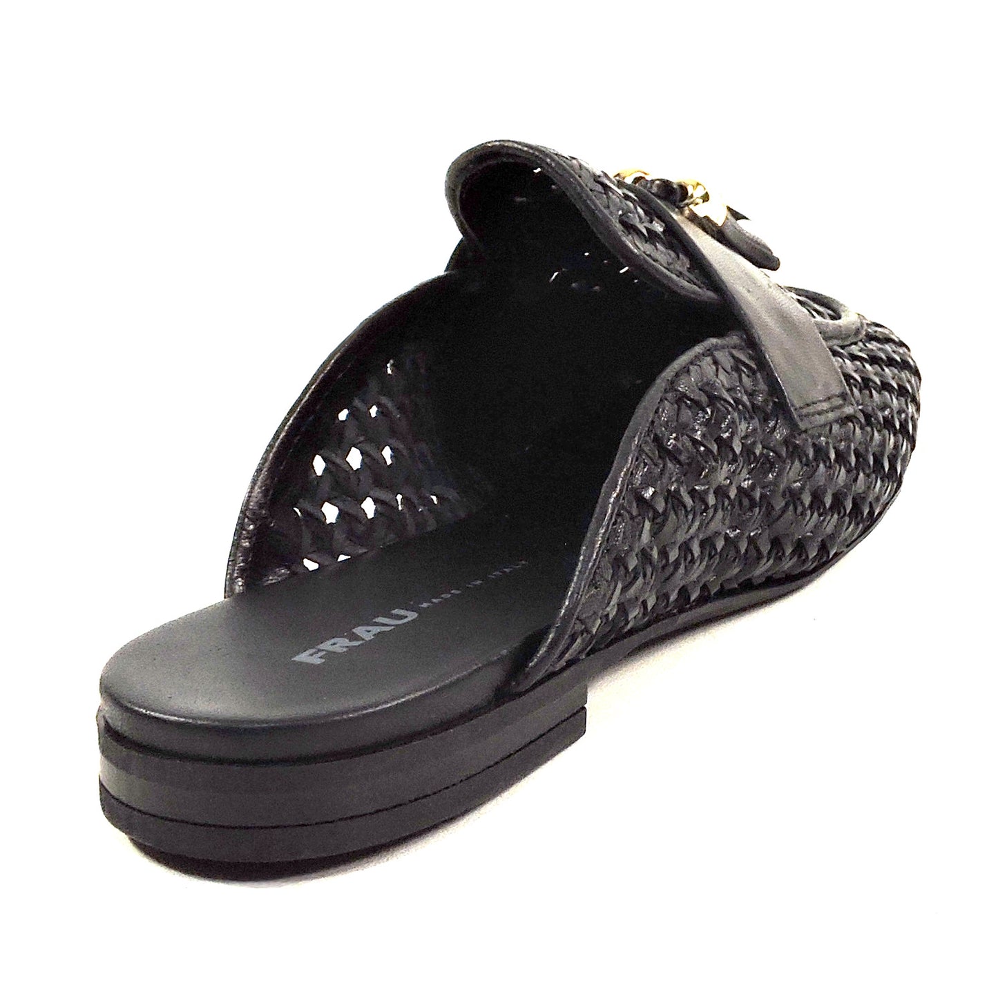 FRAU 🇮🇹 WOMEN'S VERY SOFT! BLACK LEATHER COMFORT SUMMER FASHION MULES