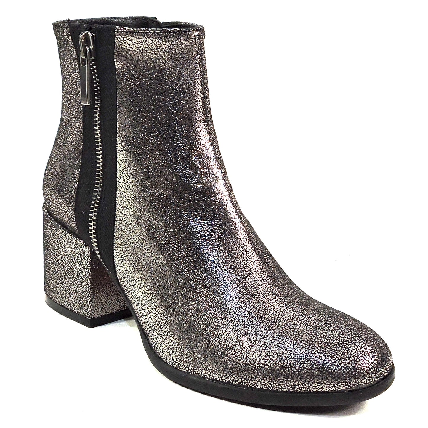 ROGAN 🇮🇹 WOMEN'S SOFT SILVER SUEDE COMFORT ANKLE BOOTIE