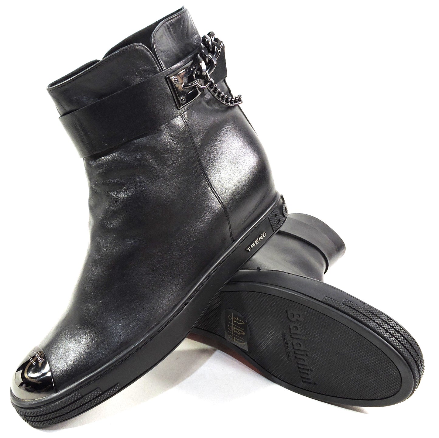 BALDININI ๐ฎ๐น WOMEN'S BLACK SOFT LEATHER COMFORT CHELSEA BOOTIE