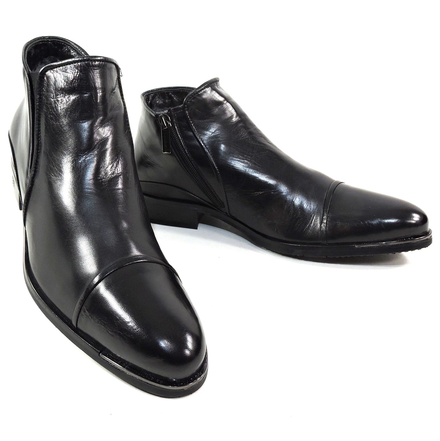 BALDININI ๐ฎ๐น MEN'S BLACK SOFT LEATHER COMFORT FUR LINING WINTER BOOTIE