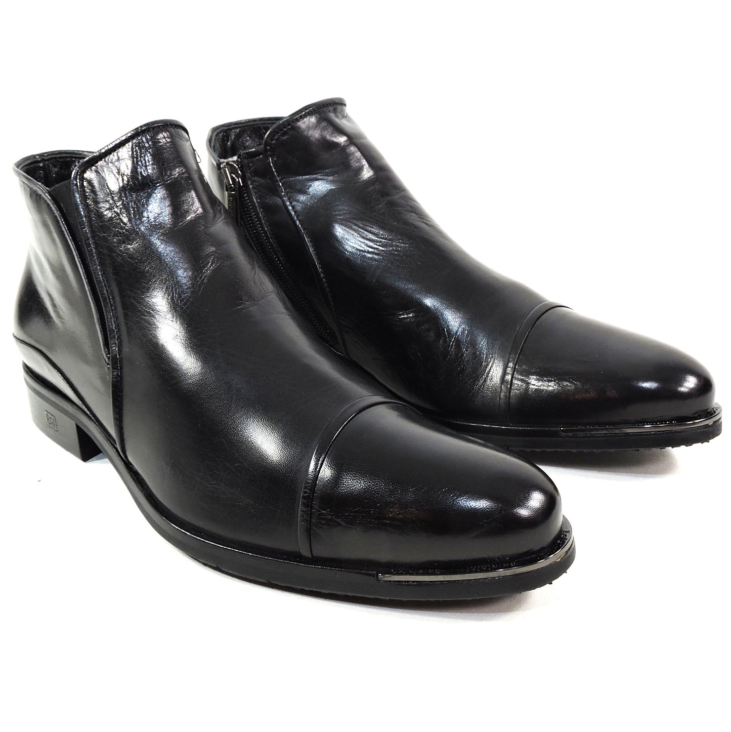 BALDININI ๐ฎ๐น MEN'S BLACK SOFT LEATHER COMFORT FUR LINING WINTER BOOTIE