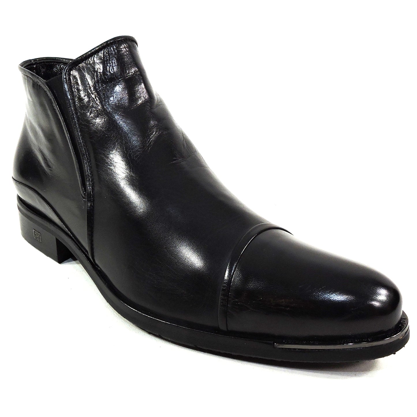 BALDININI ๐ฎ๐น MEN'S BLACK SOFT LEATHER COMFORT FUR LINING WINTER BOOTIE
