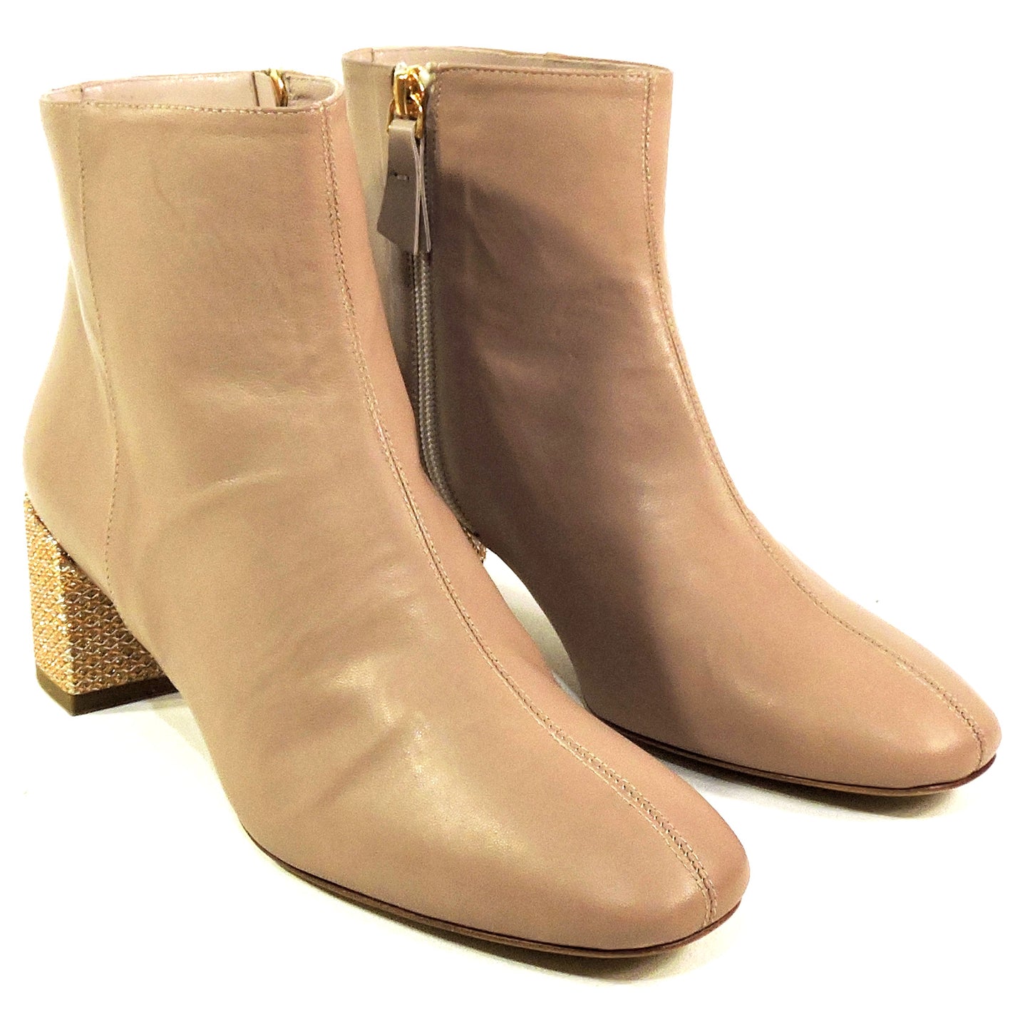 JDK 🇮🇹 WOMEN'S CREAM SOFT LEATHER COMFORT FASHION ANKLE BOOTIE