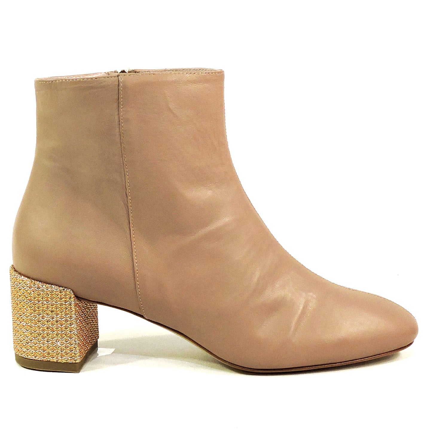 JDK 🇮🇹 WOMEN'S CREAM SOFT LEATHER COMFORT FASHION ANKLE BOOTIE
