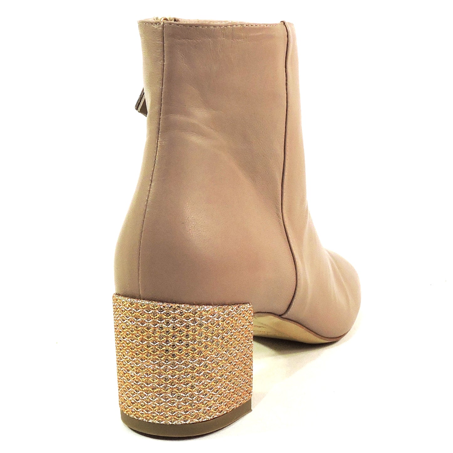 JDK 🇮🇹 WOMEN'S CREAM SOFT LEATHER COMFORT FASHION ANKLE BOOTIE