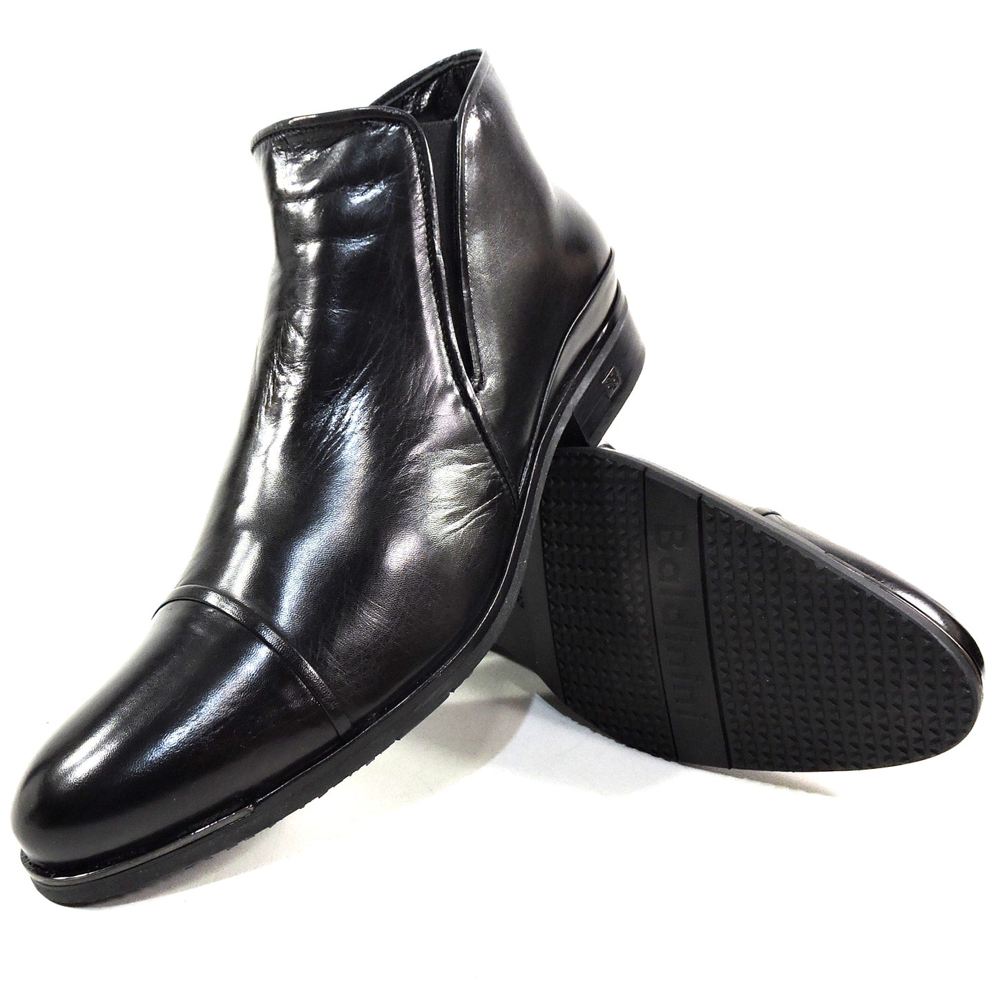 BALDININI ๐ฎ๐น MEN'S BLACK SOFT LEATHER COMFORT FUR LINING WINTER BOOTIE