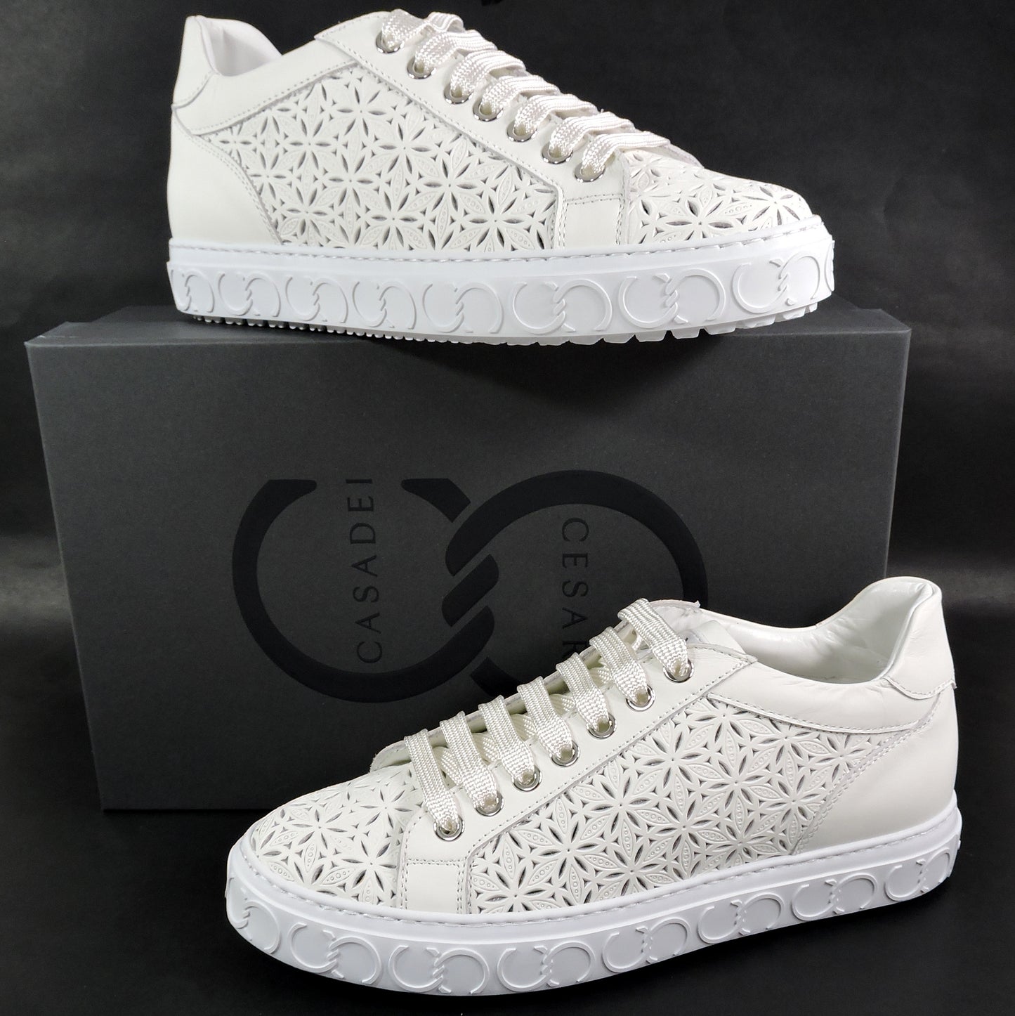 CASADEI 🇮🇹 WOMEN'S OFF WHITE SOFT LEATHER COMFORT FASHION SUMMER SNEAKERS