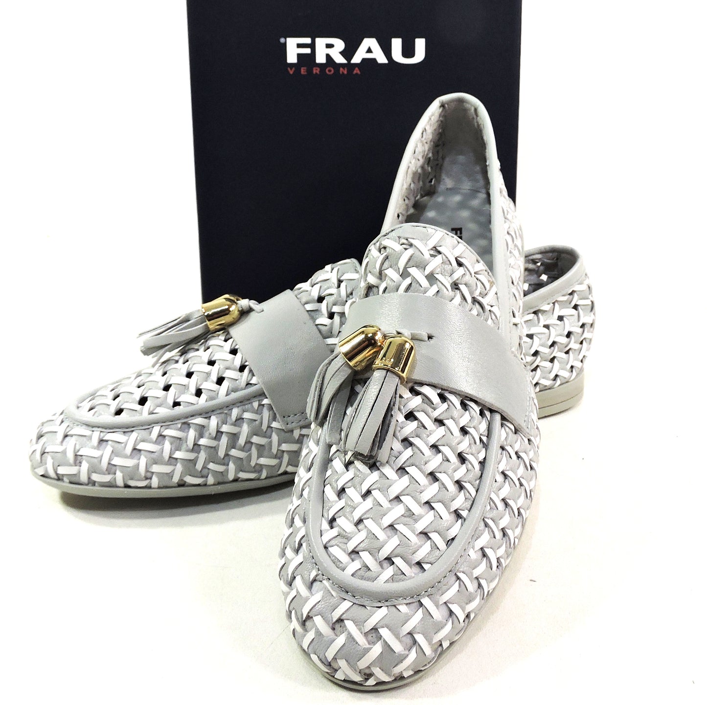 FRAU 🇮🇹 WOMEN'S VERY SOFT! GREY LEATHER COMFORT SUMMER FASHION LOAFERS