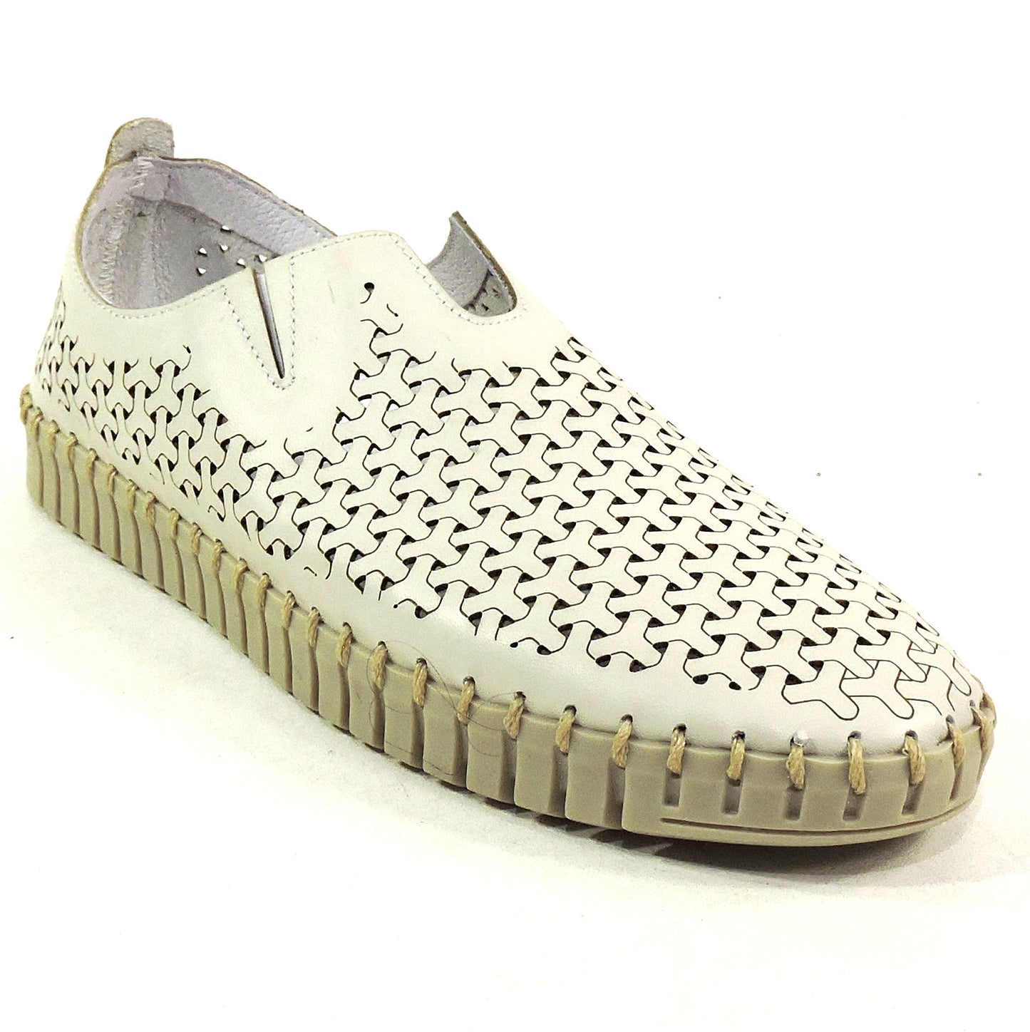 FRAU 🇮🇹 WOMEN'S SOFT IVORY LEATHER COMFORT SUMMER FLAT LOAFERS
