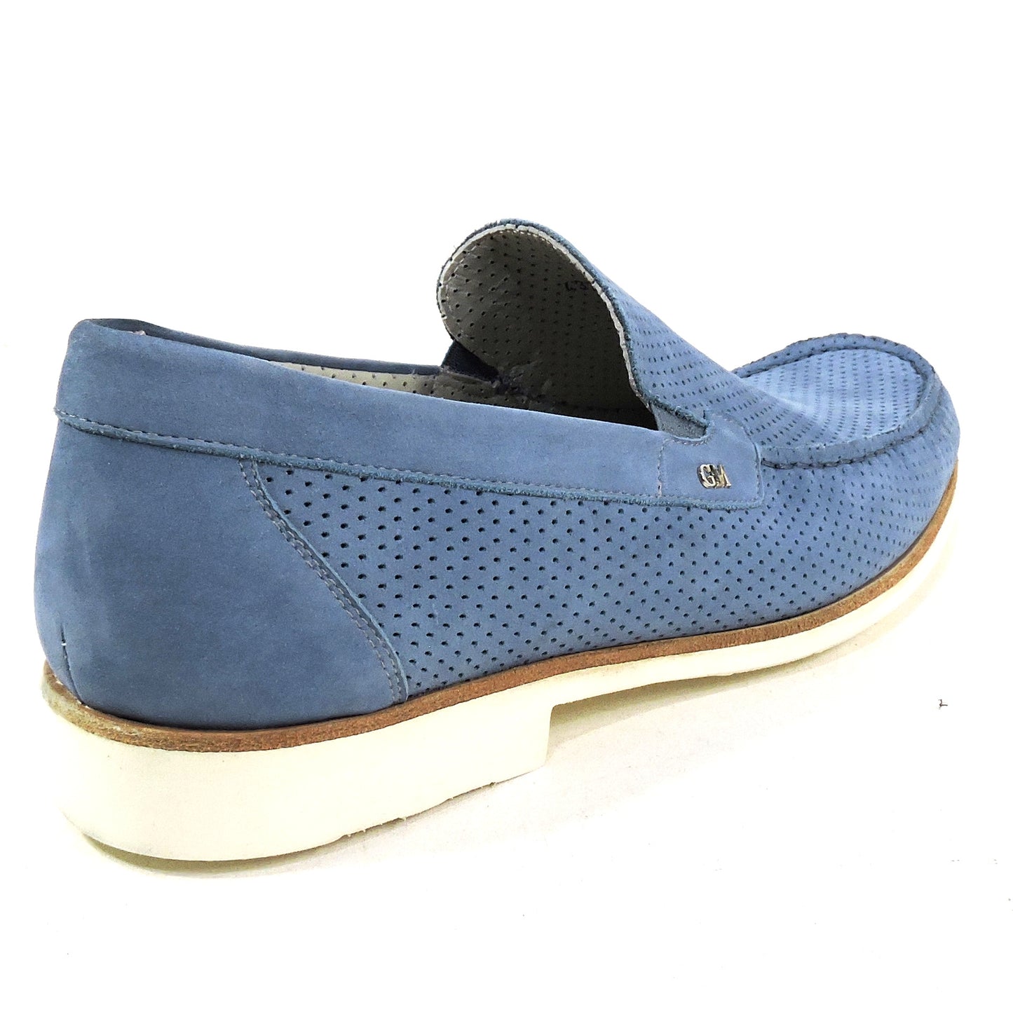 GOODMAN 🇮🇹 MENS BLUE SOFT NUBUCK COMFORT SUMMER LOAFERS 44 EU