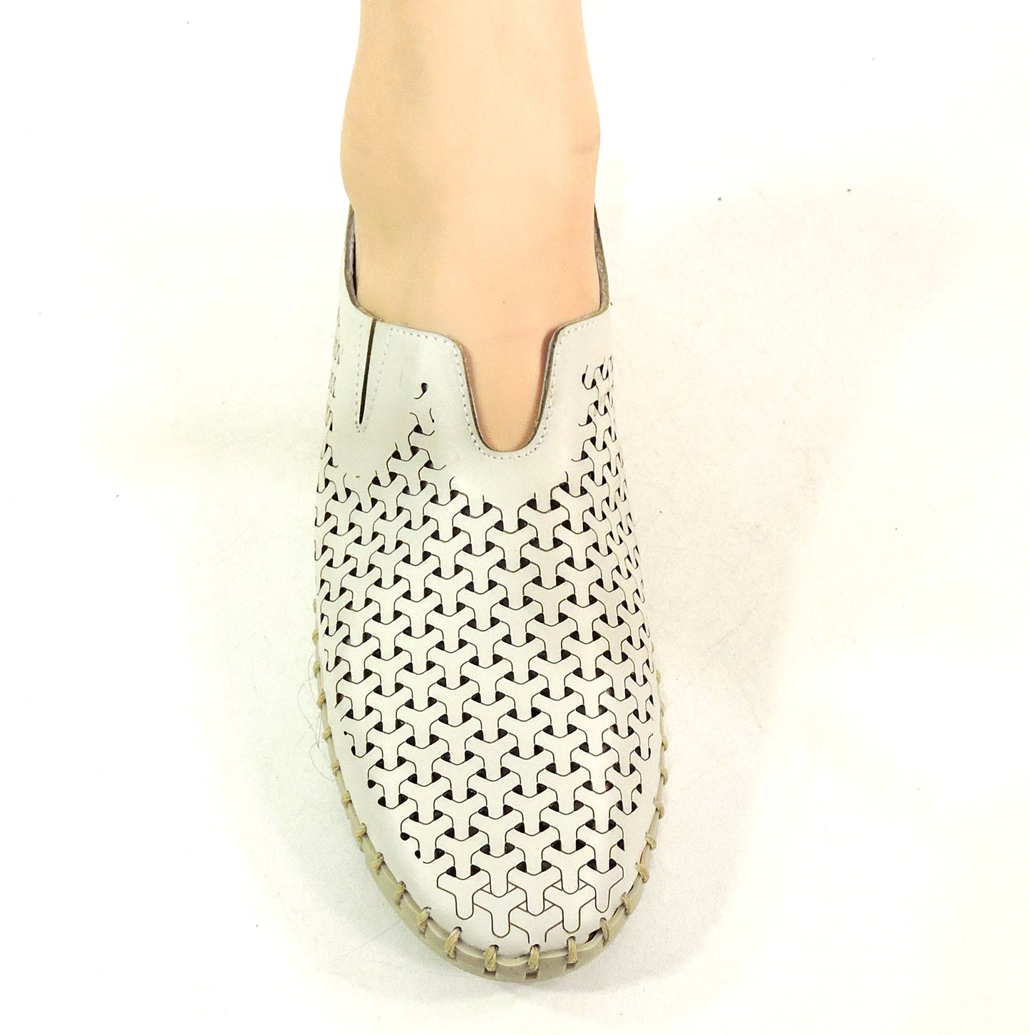 FRAU 🇮🇹 WOMEN'S SOFT IVORY LEATHER COMFORT SUMMER FLAT LOAFERS