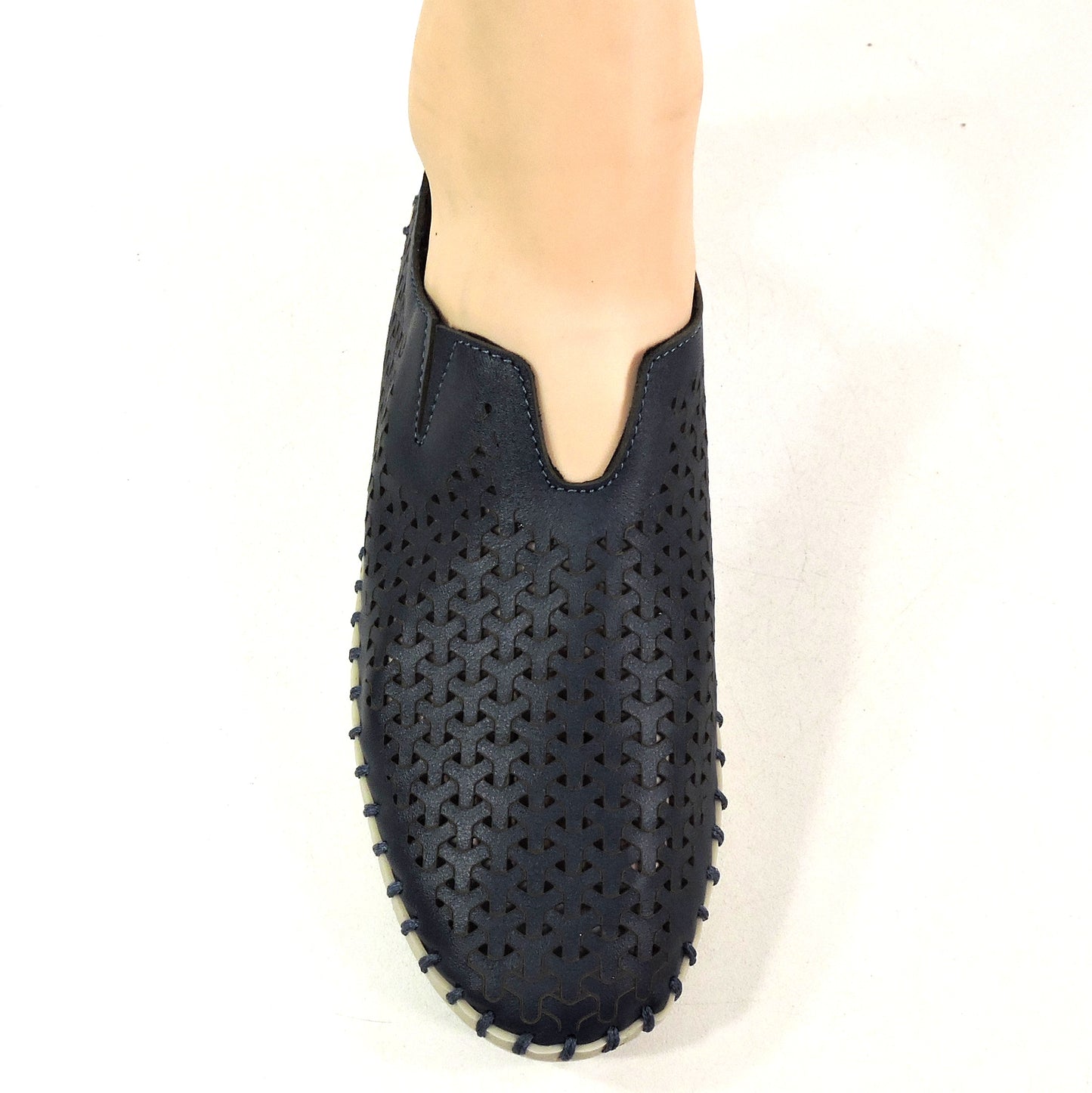 FRAU 🇮🇹 WOMEN'S SOFT NAVY BLUE LEATHER COMFORT SUMMER FLAT LOAFERS